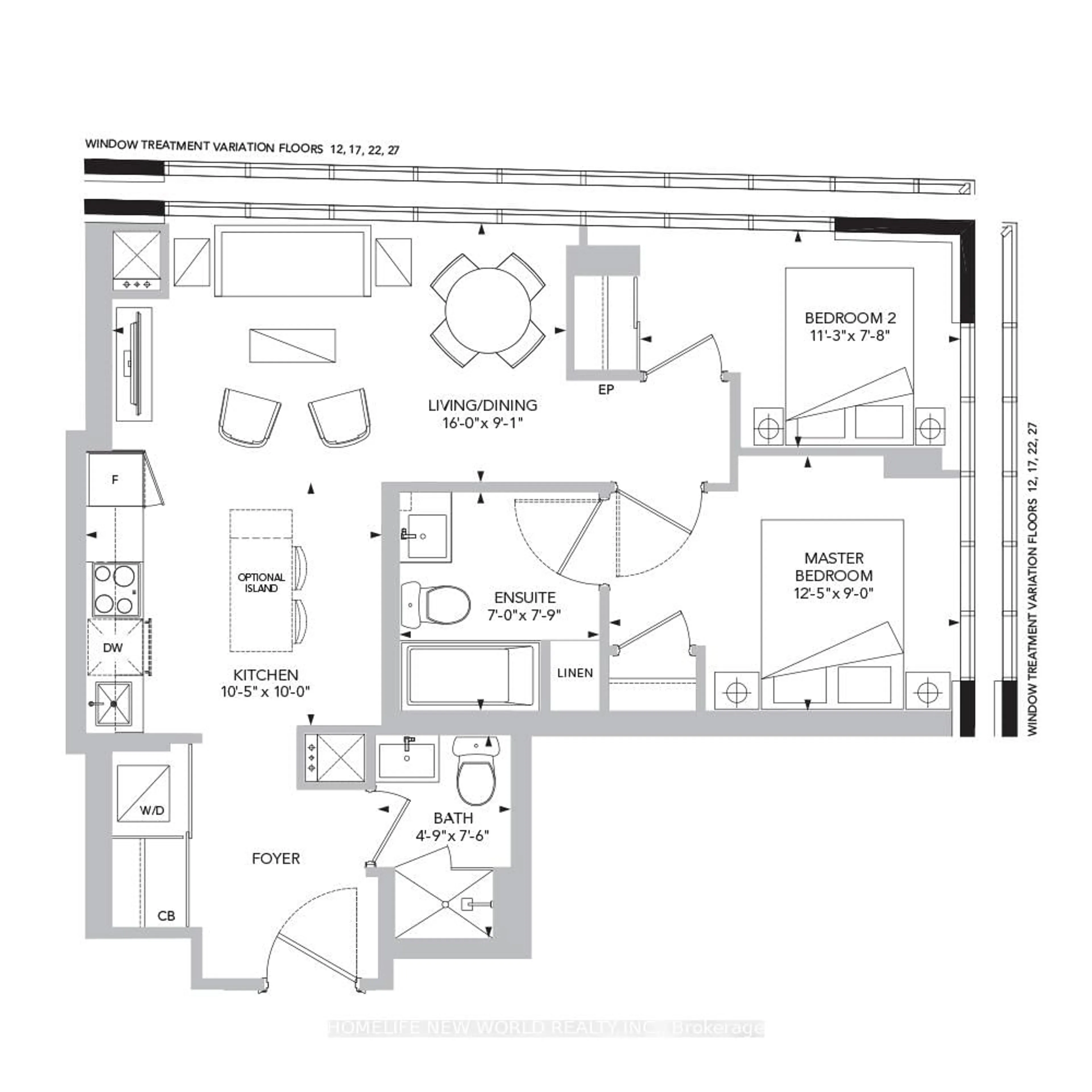 Floor plan for 203 College St #906, Toronto Ontario M5T 1P9