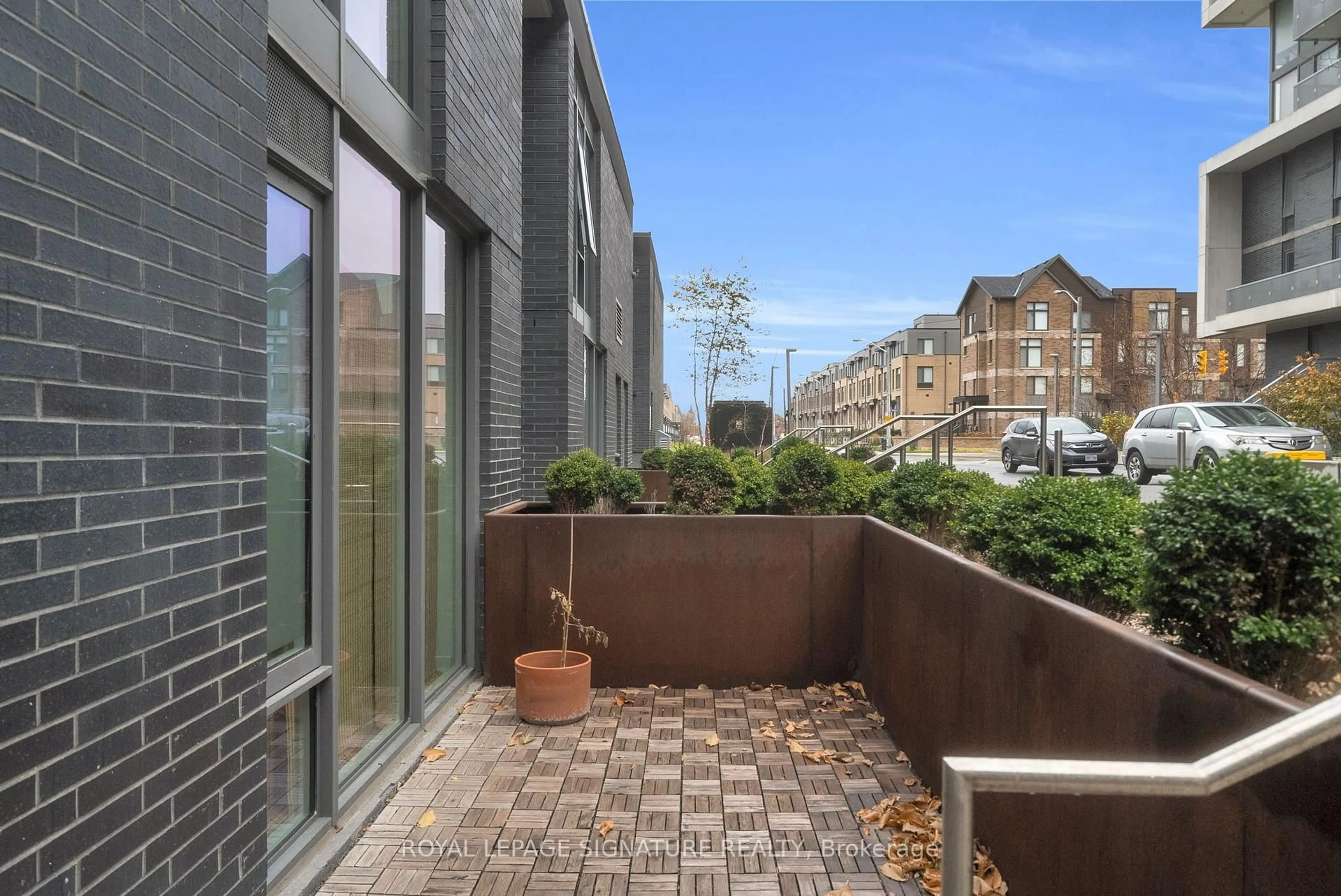 Balcony in the apartment, city buildings view from balcony for 106 Varna Dr #8, Toronto Ontario M6A 0C8