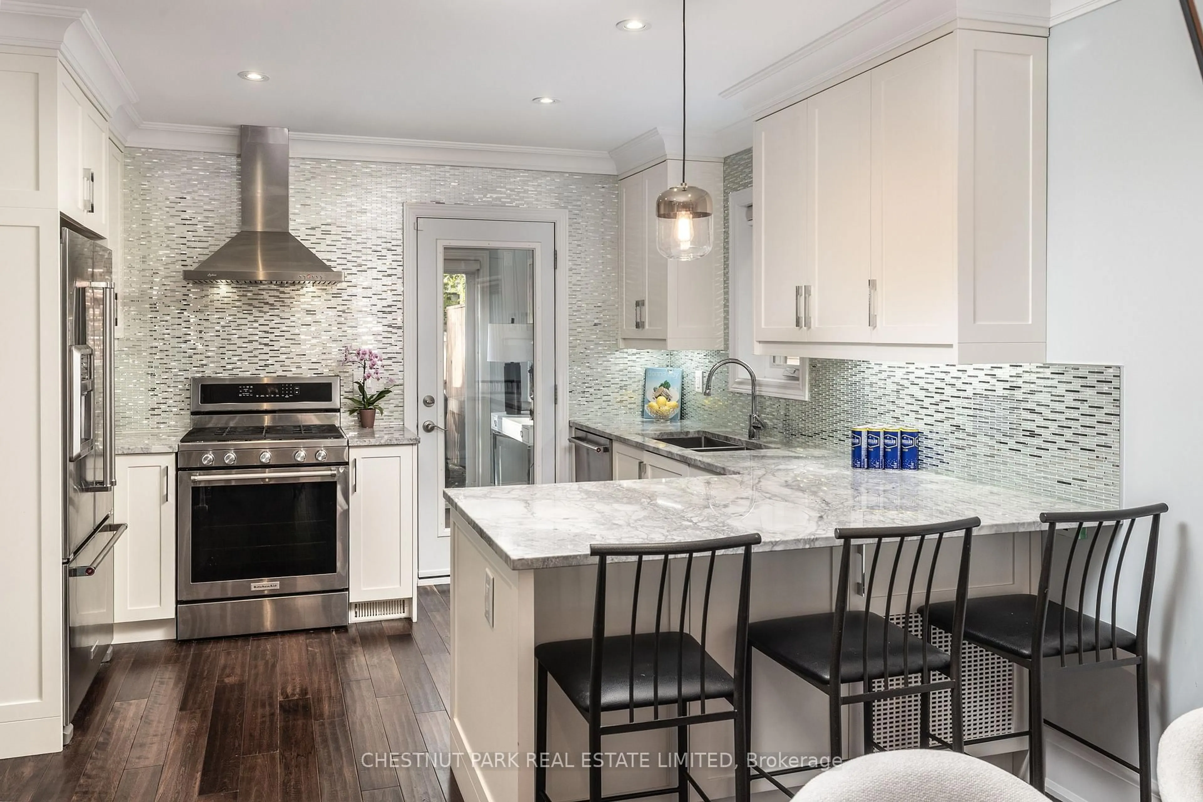 Contemporary kitchen, ceramic/tile floor for 28 Le May Rd, Toronto Ontario M4S 2X3