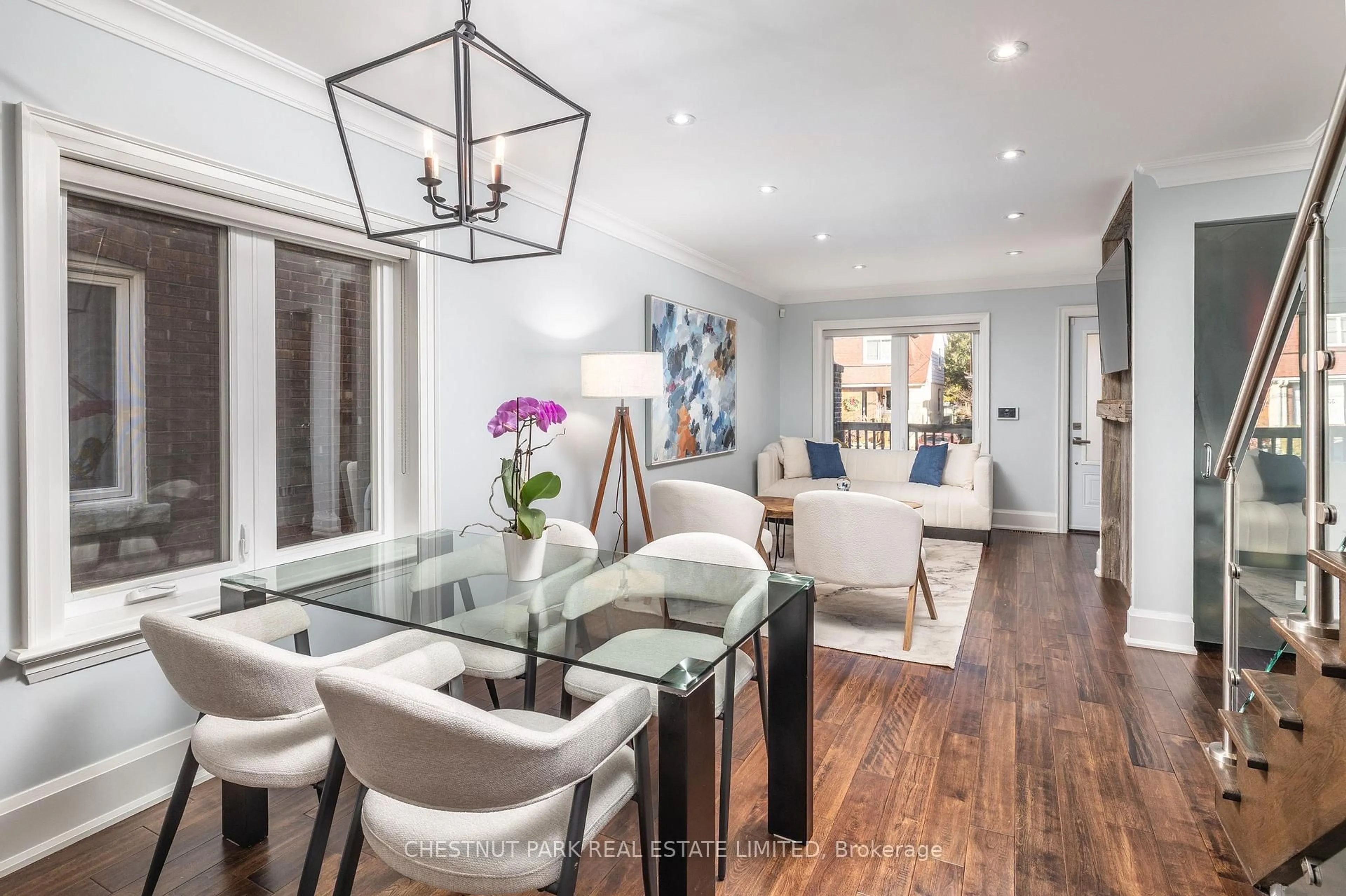 Dining room, wood/laminate floor for 28 Le May Rd, Toronto Ontario M4S 2X3