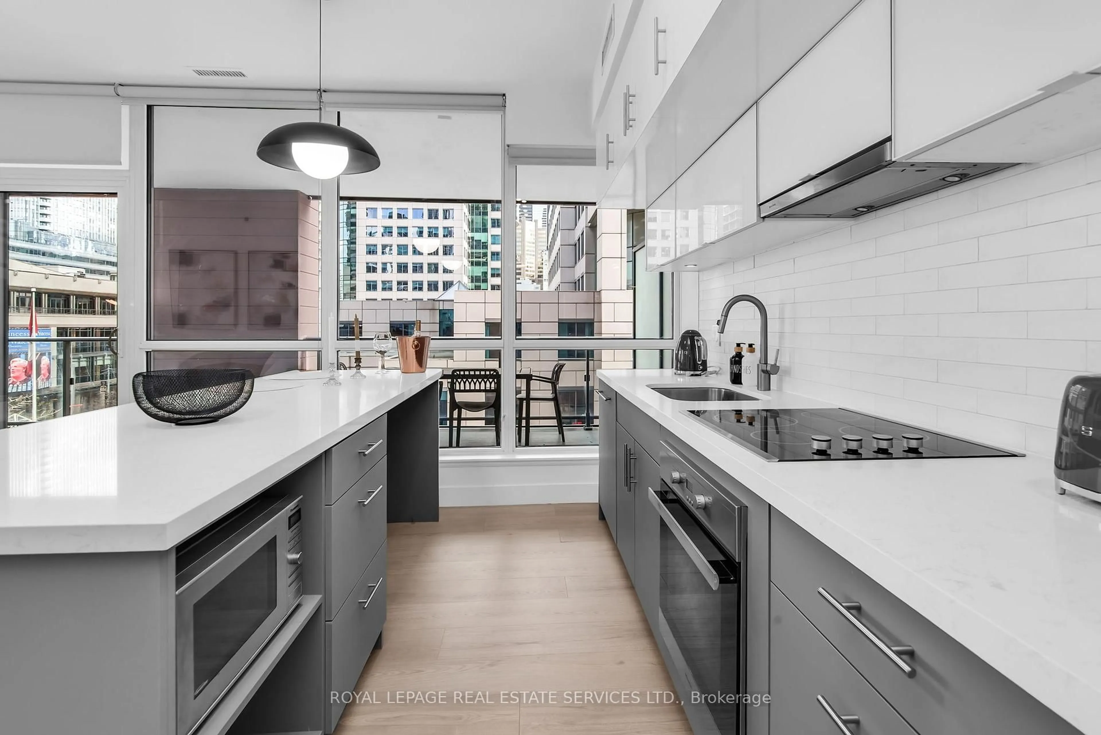 Contemporary kitchen, ceramic/tile floor for 8 Mercer St #403, Toronto Ontario M5V 0C4