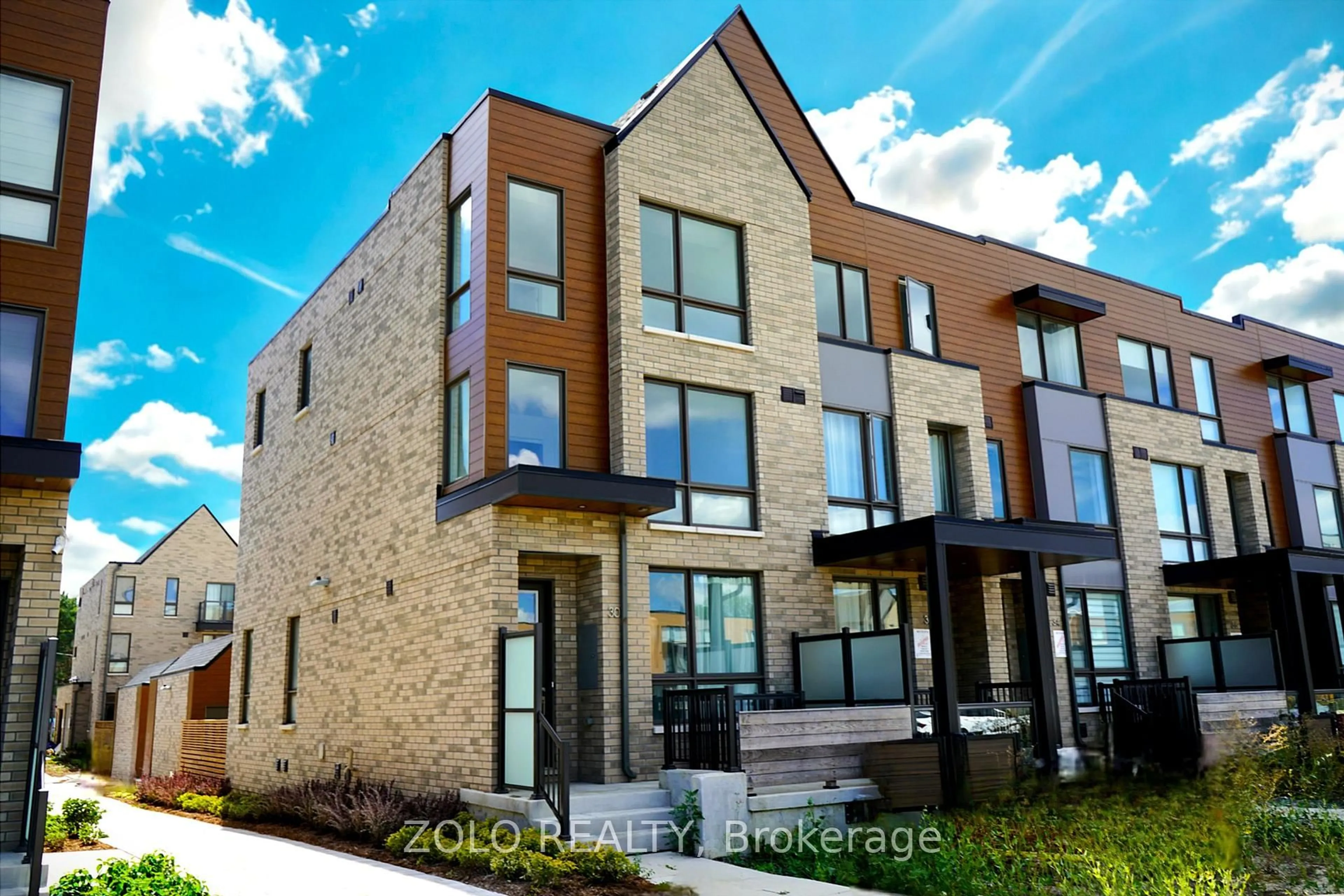 Home with brick exterior material, street for 30 Deep Roots Terr, Toronto Ontario M6A 2L8