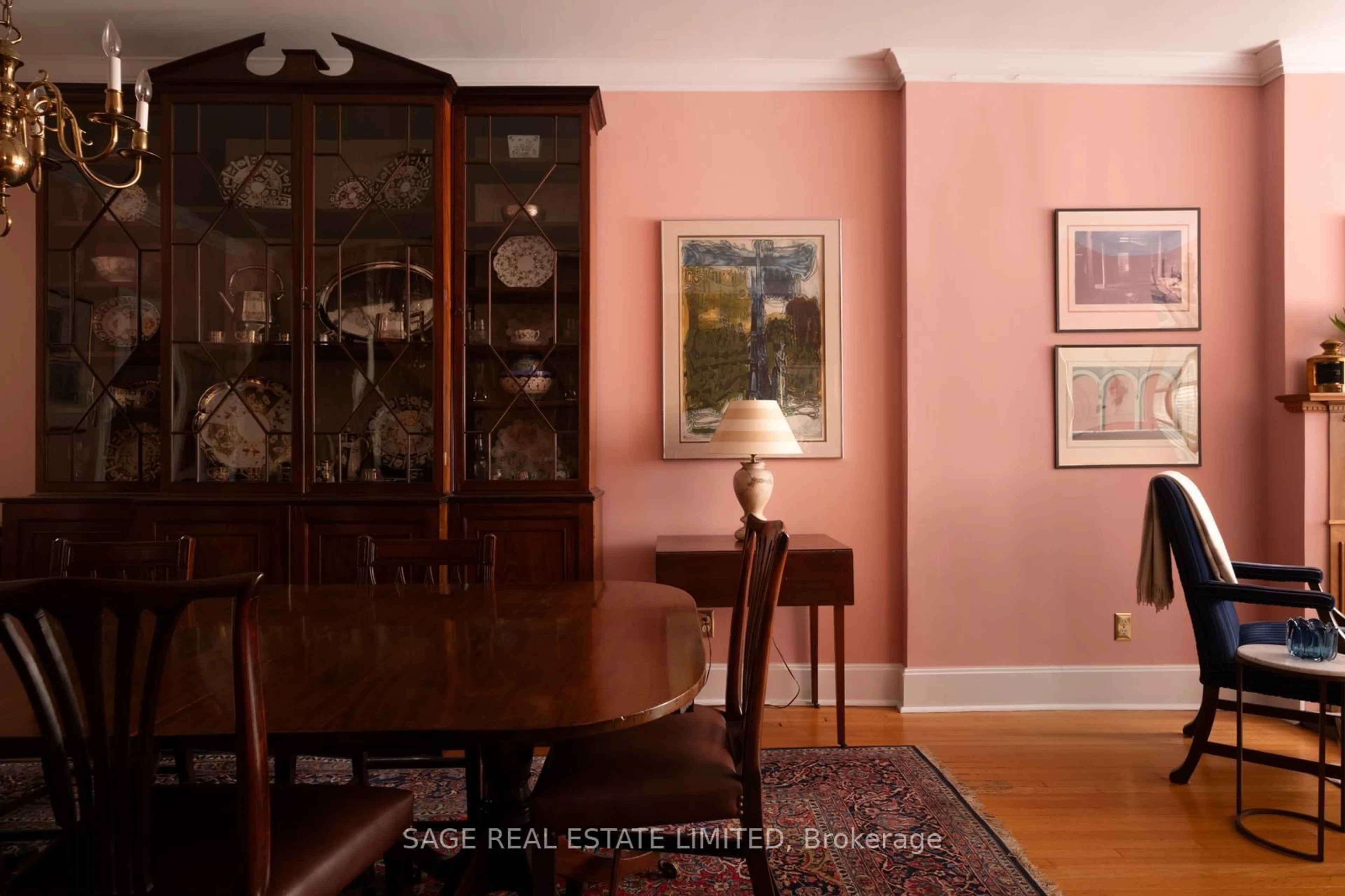 Dining room, wood/laminate floor for 169 MacPherson Ave, Toronto Ontario M5R 1W9