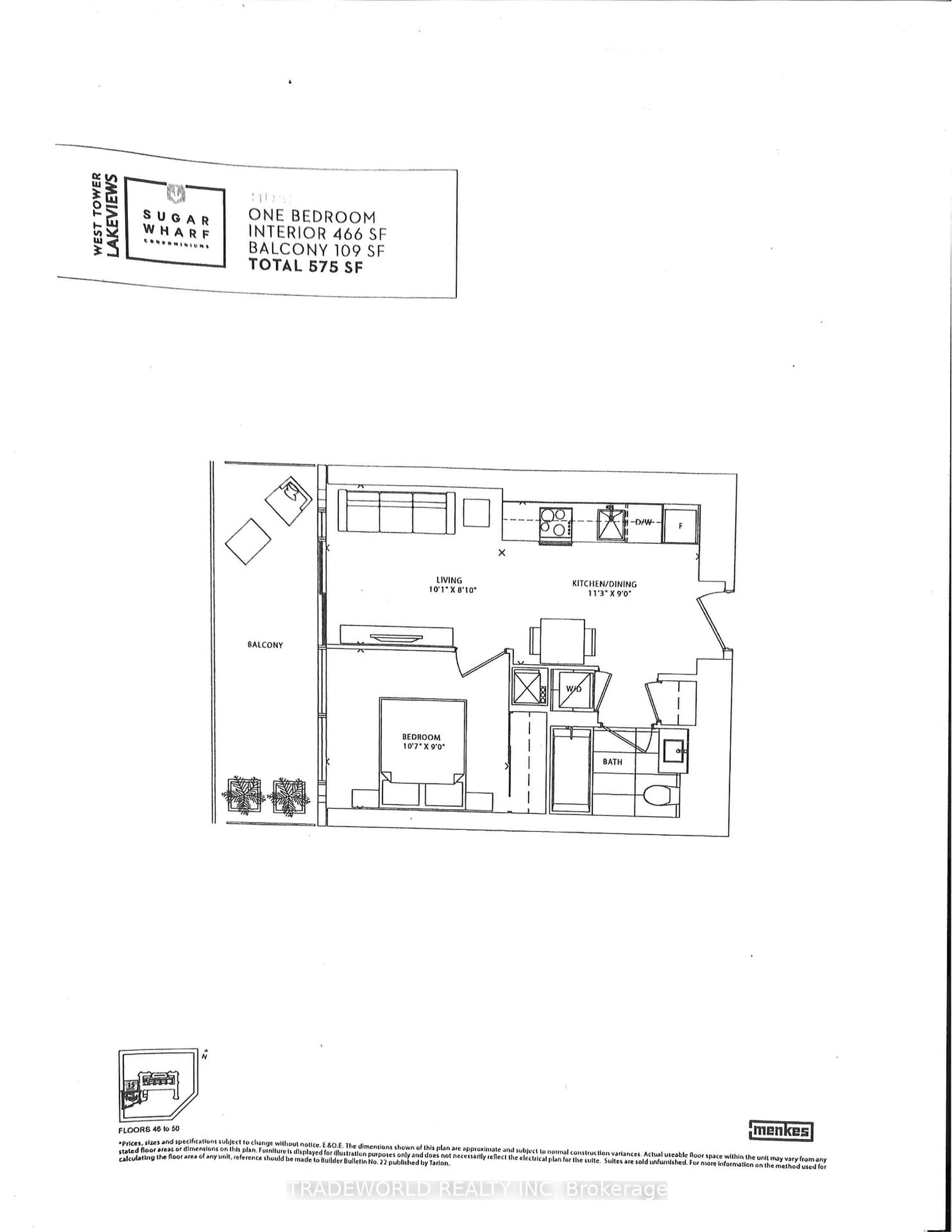 Floor plan for 55 Cooper St #6112, Toronto Ontario M5E 0G1
