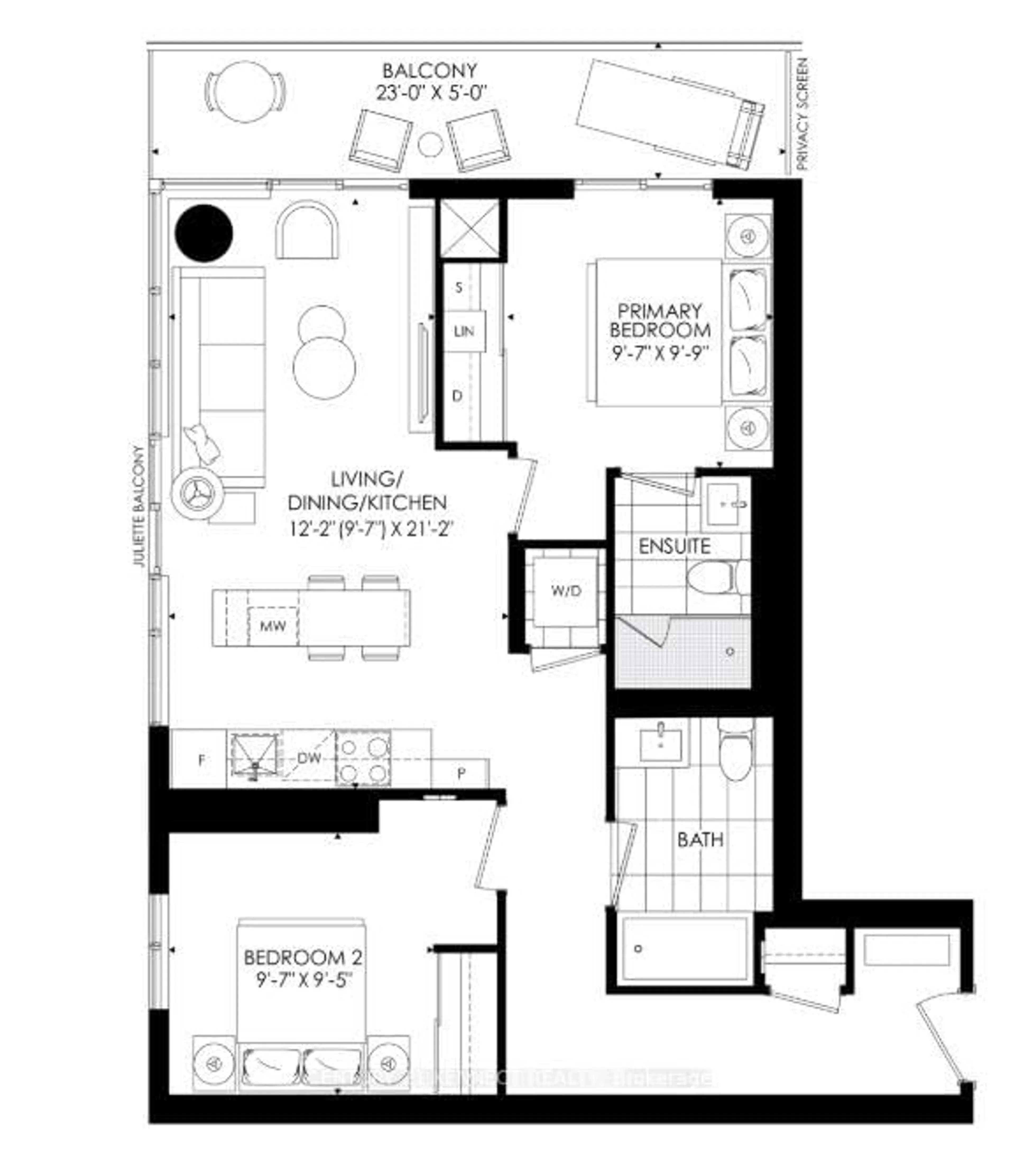 Floor plan for 89 Church St #4708, Toronto Ontario M5C 2G3