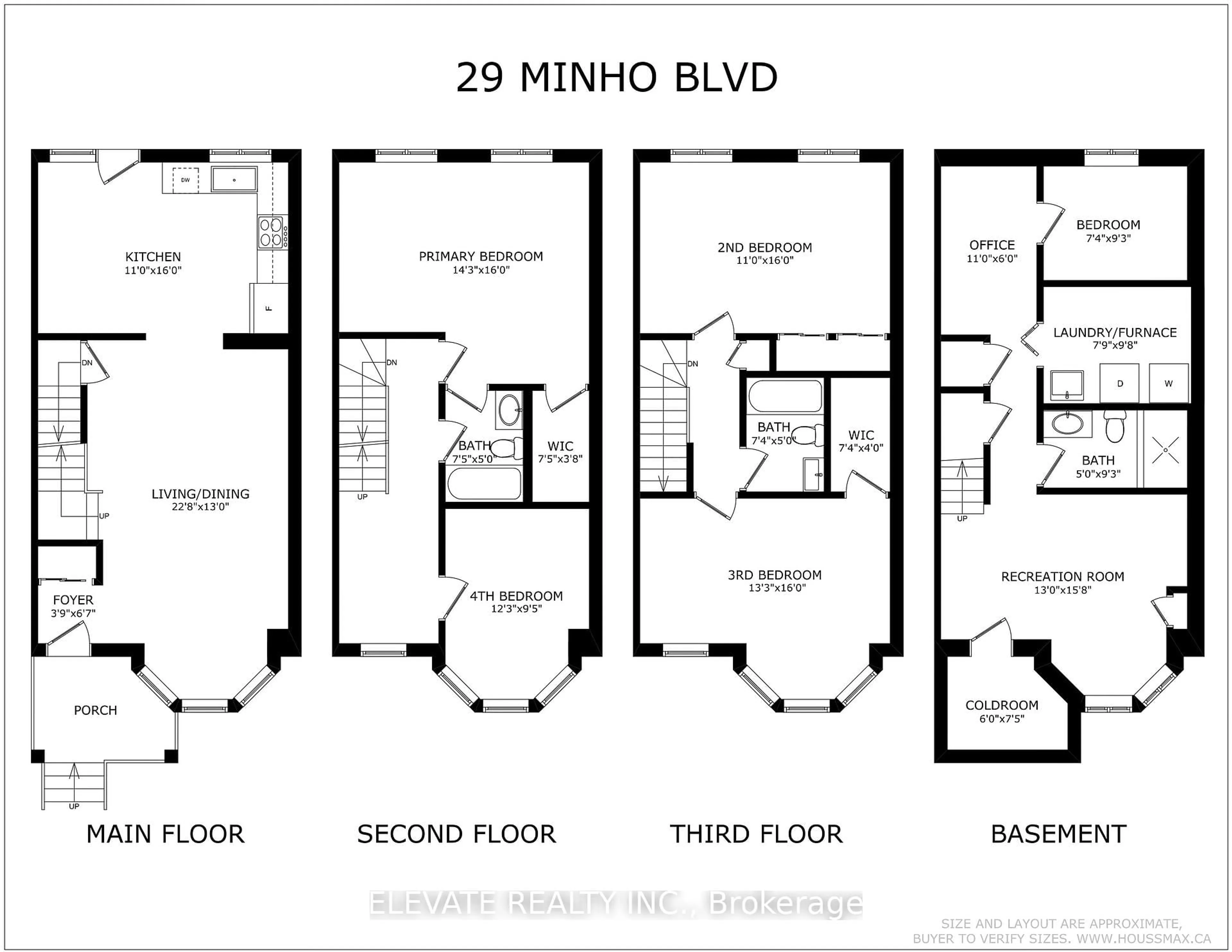 Floor plan for 29 Minho Blvd, Toronto Ontario M6G 4B6