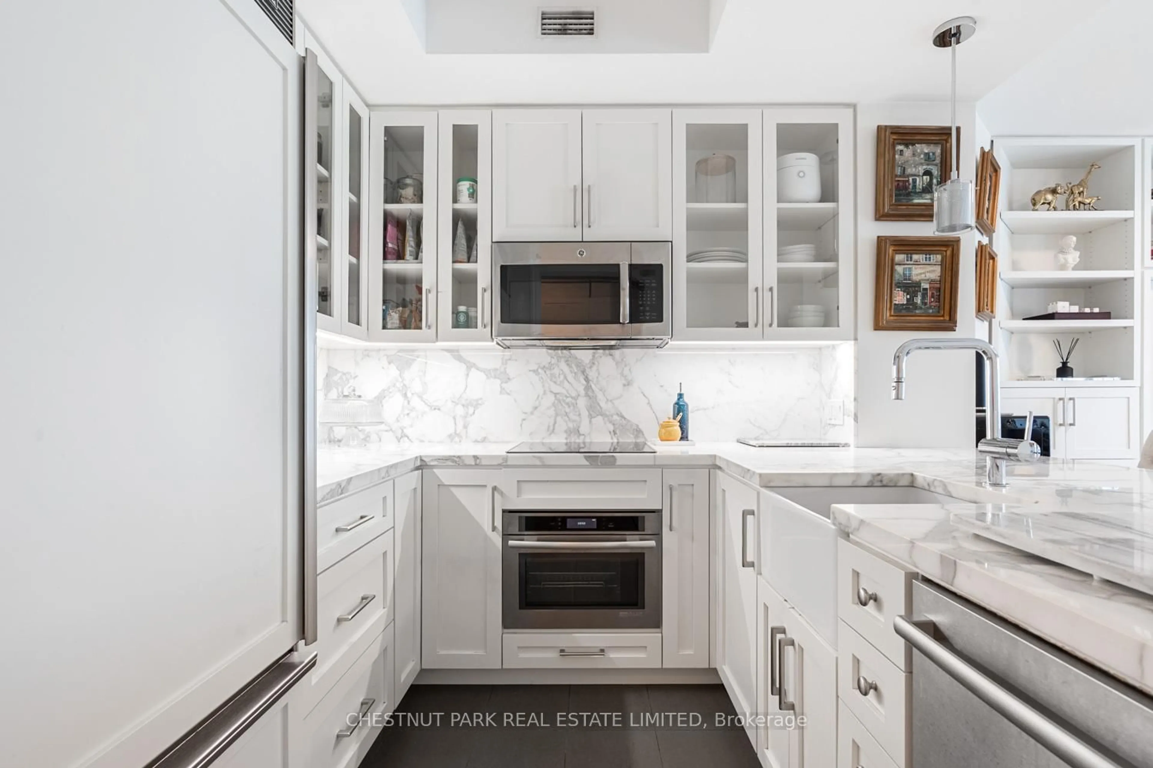 Contemporary kitchen, ceramic/tile floor for 38 Avenue Rd #304, Toronto Ontario M5R 2G2