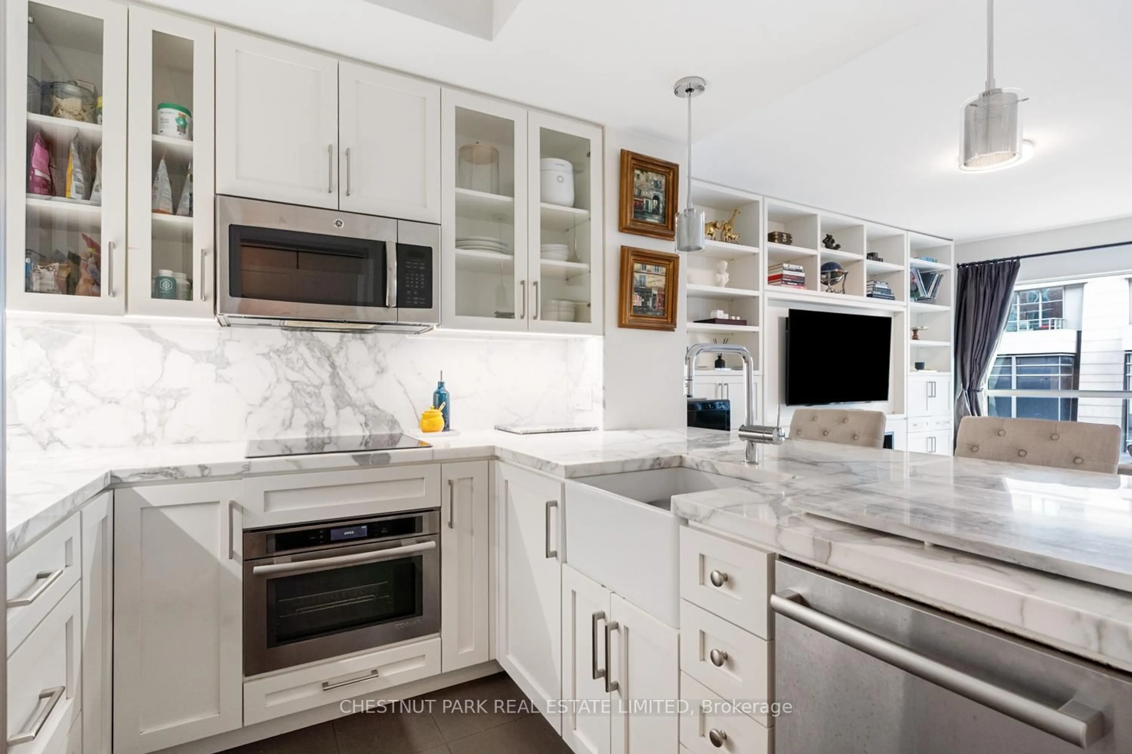 Contemporary kitchen, ceramic/tile floor for 38 Avenue Rd #304, Toronto Ontario M5R 2G2