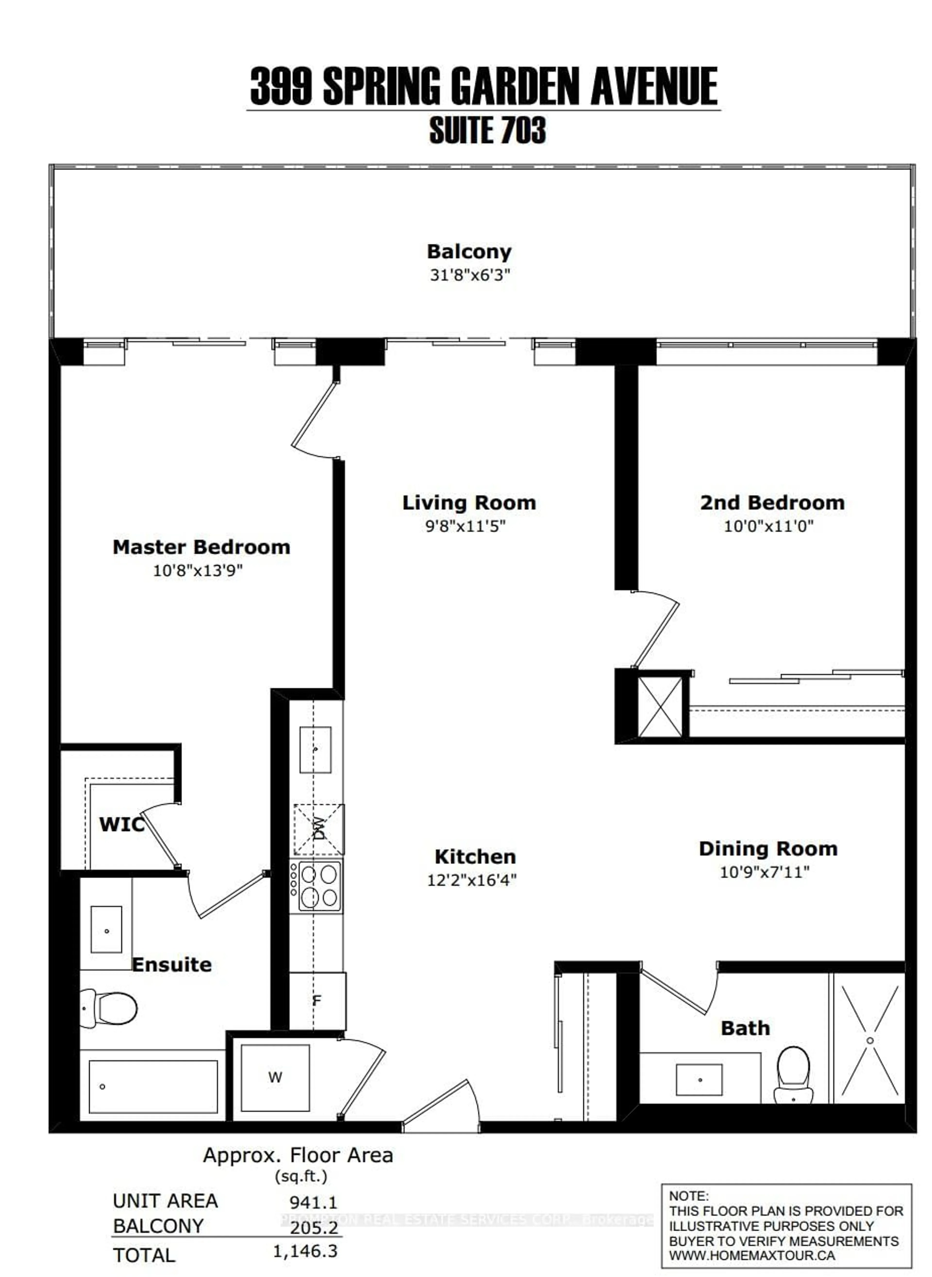 Floor plan for 399 Spring Garden Ave #Ph703, Toronto Ontario M2N 3H6