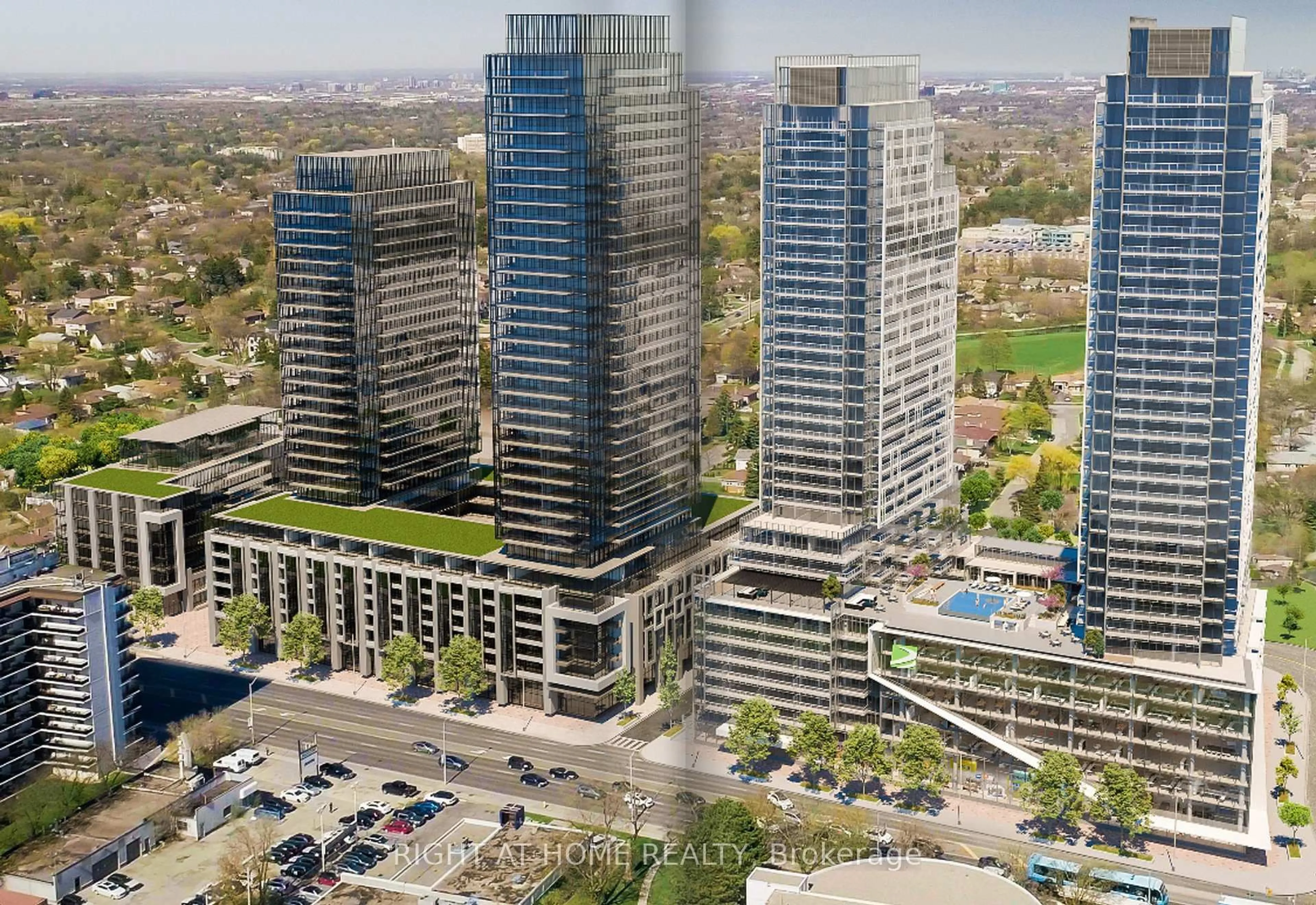 A pic from outside/outdoor area/front of a property/back of a property/a pic from drone, city buildings view from balcony for 7 Golden Lion Hts #N908, Toronto Ontario M2M 0C1