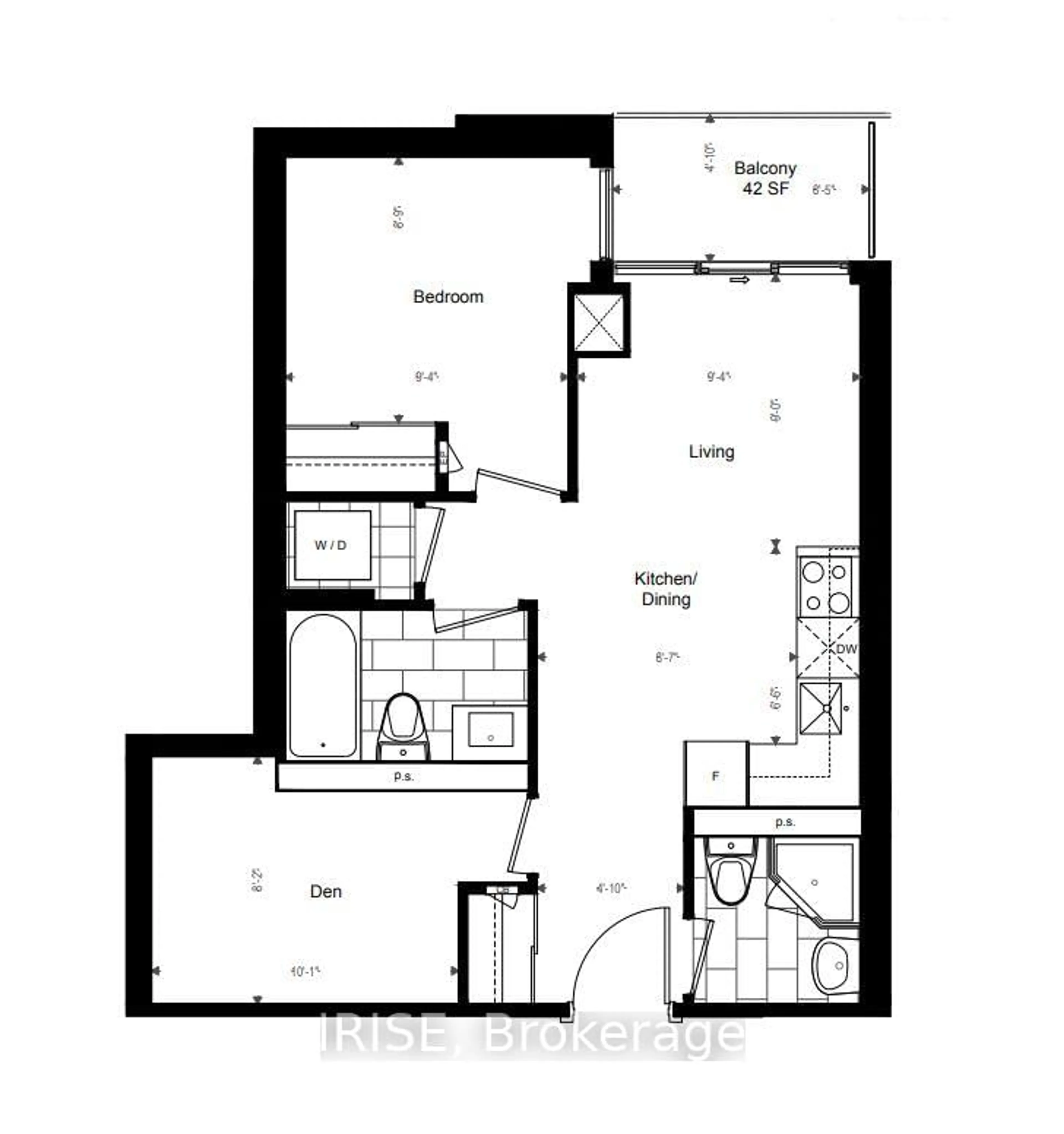 Floor plan for 70 Princess St #1034, Toronto Ontario M5A 0X6