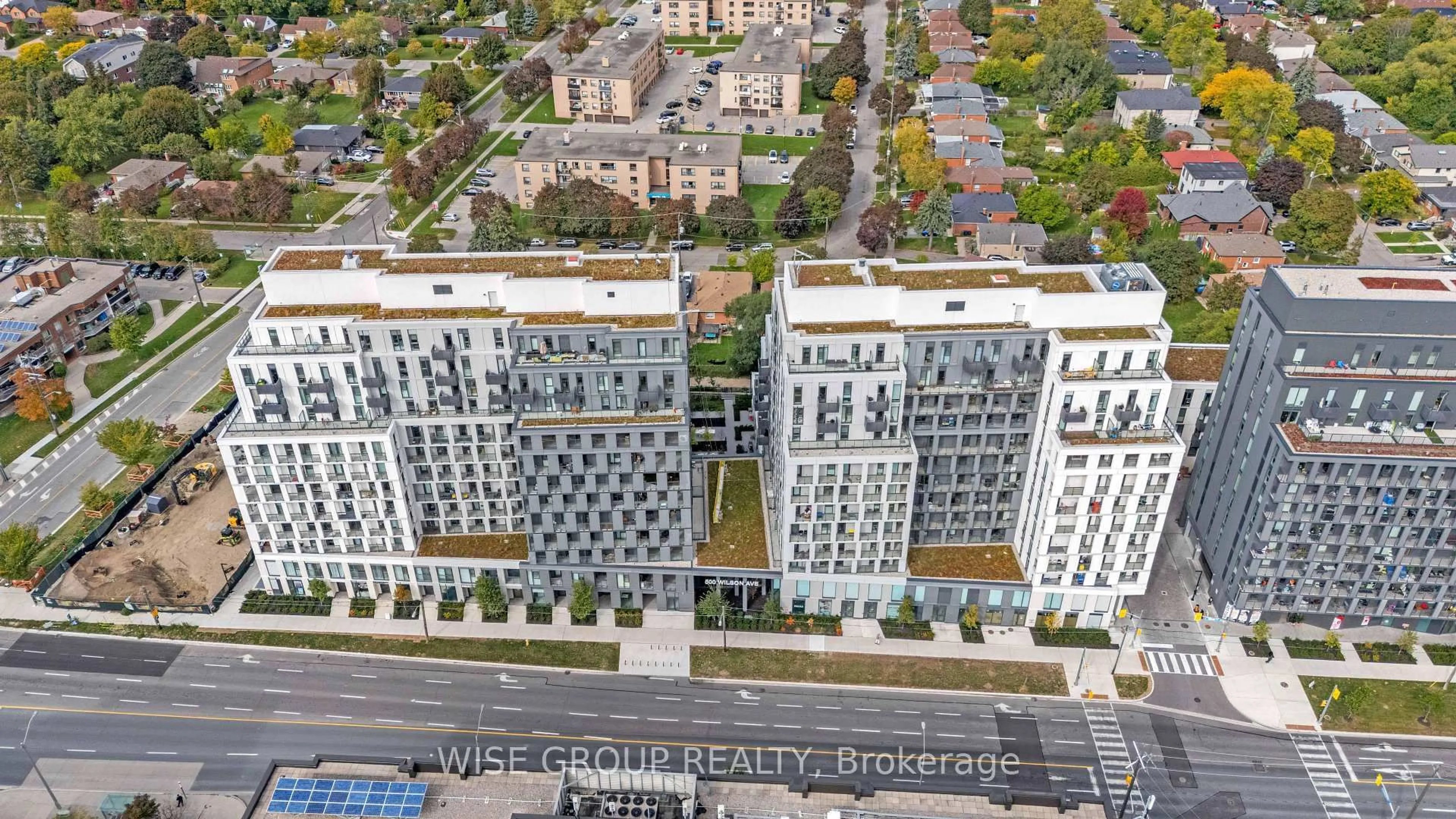 A pic from outside/outdoor area/front of a property/back of a property/a pic from drone, city buildings view from balcony for 500 Wilson Ave #1108, Toronto Ontario M3H 5Y9