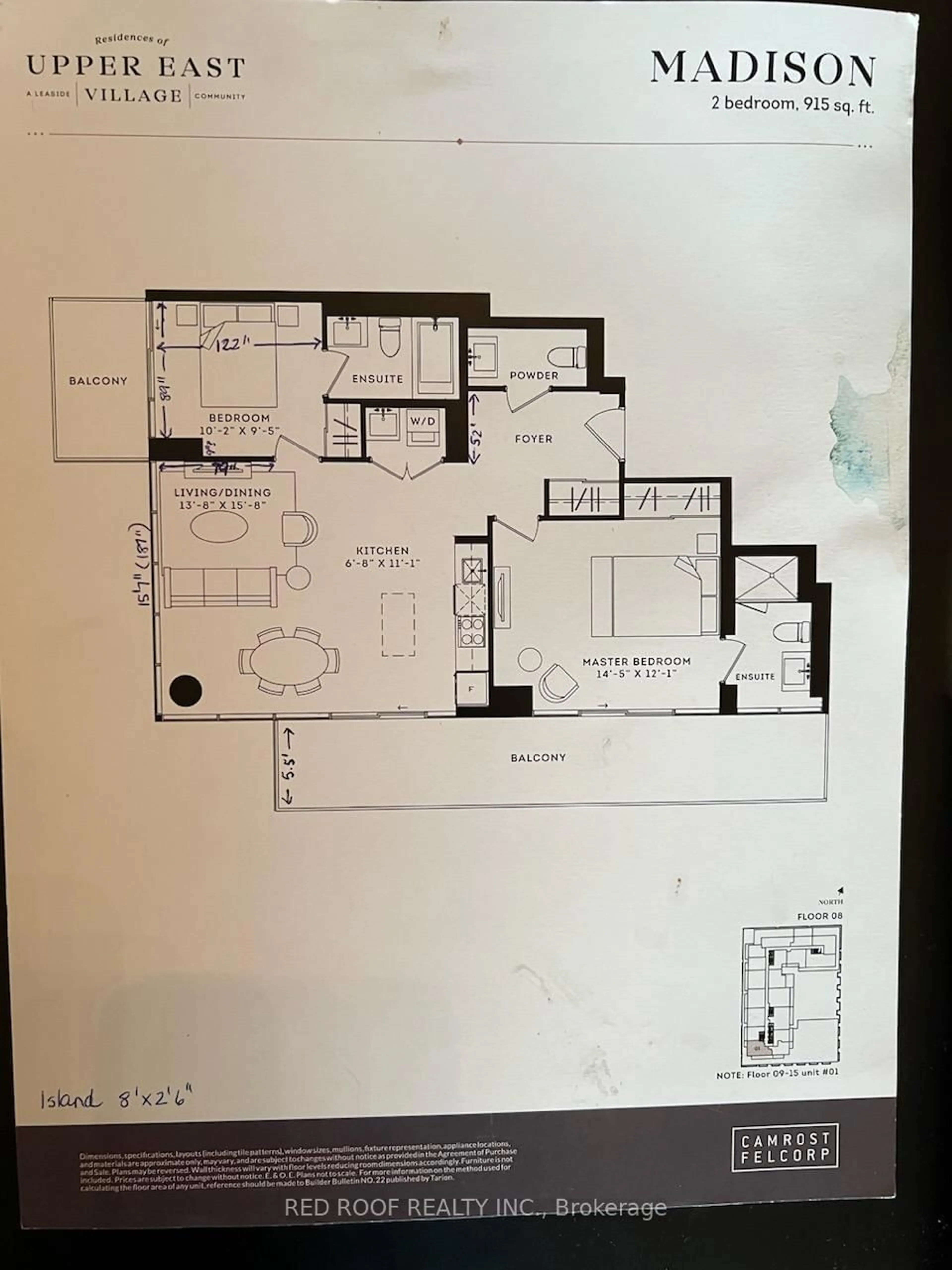 Floor plan for 33 Frederick Todd Way #1401, Toronto Ontario M4G 0C9