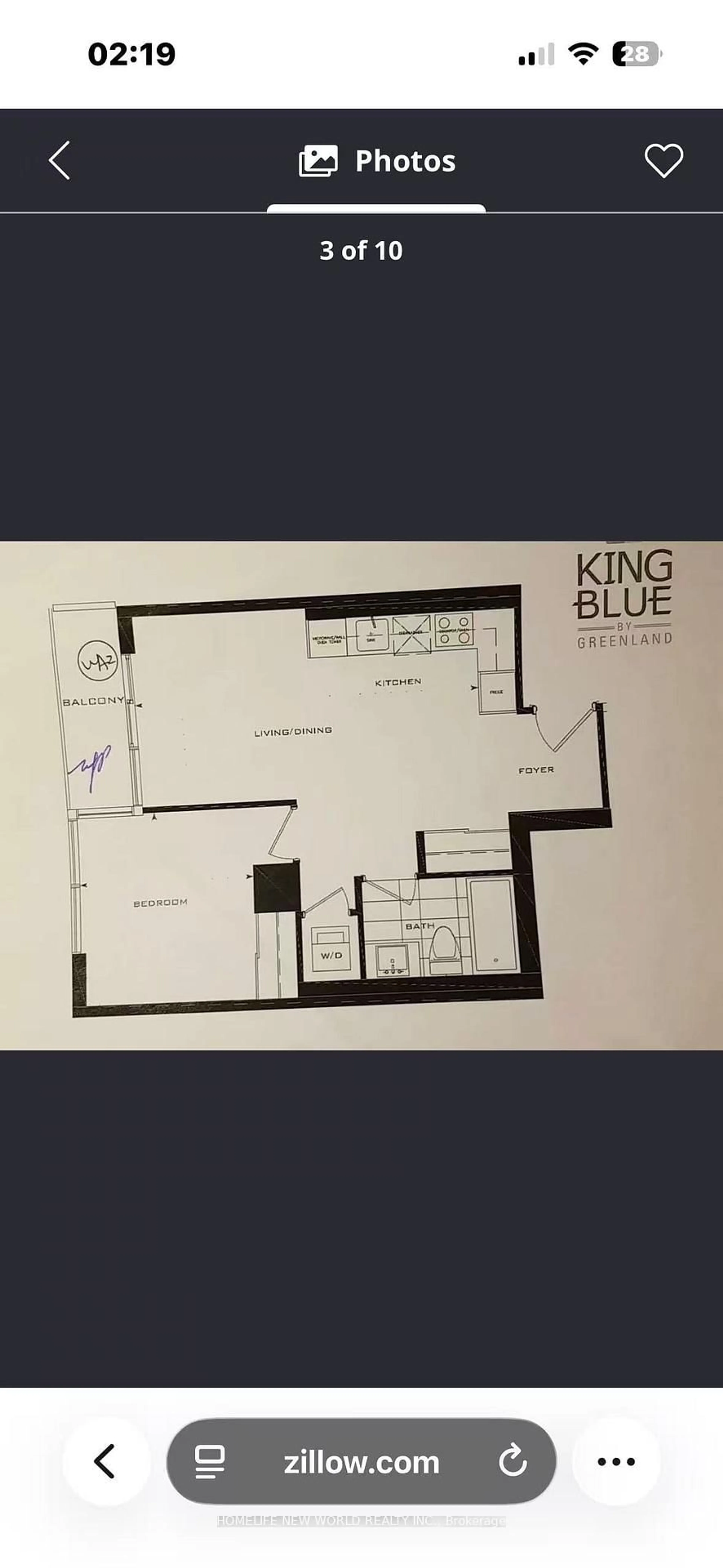 Floor plan for 115 Blue Jays Way #4905, Toronto Ontario M5V 0N4