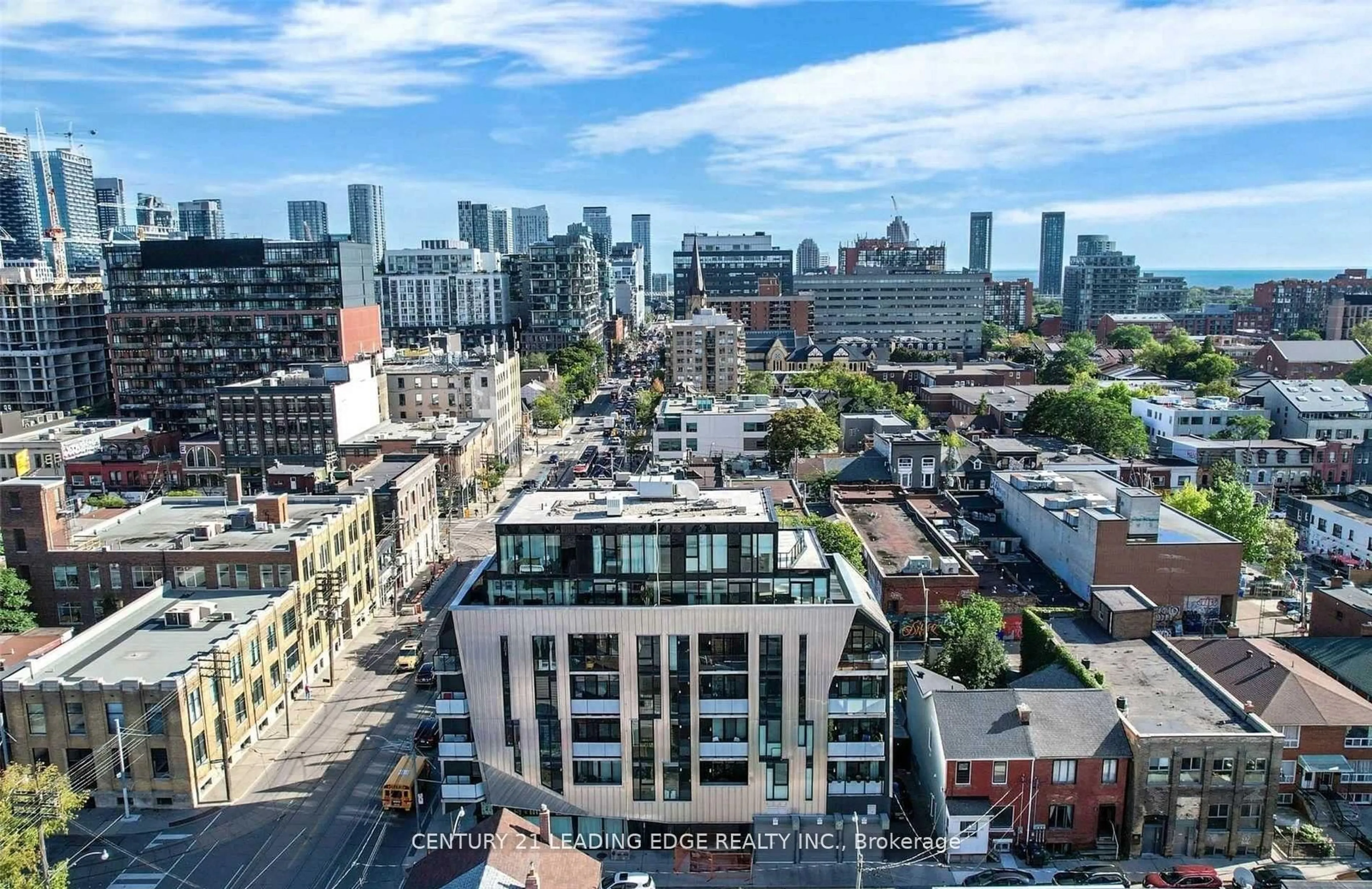 A pic from outside/outdoor area/front of a property/back of a property/a pic from drone, city buildings view from balcony for 109 Wolseley St #Ph3, Toronto Ontario M6J 1K1