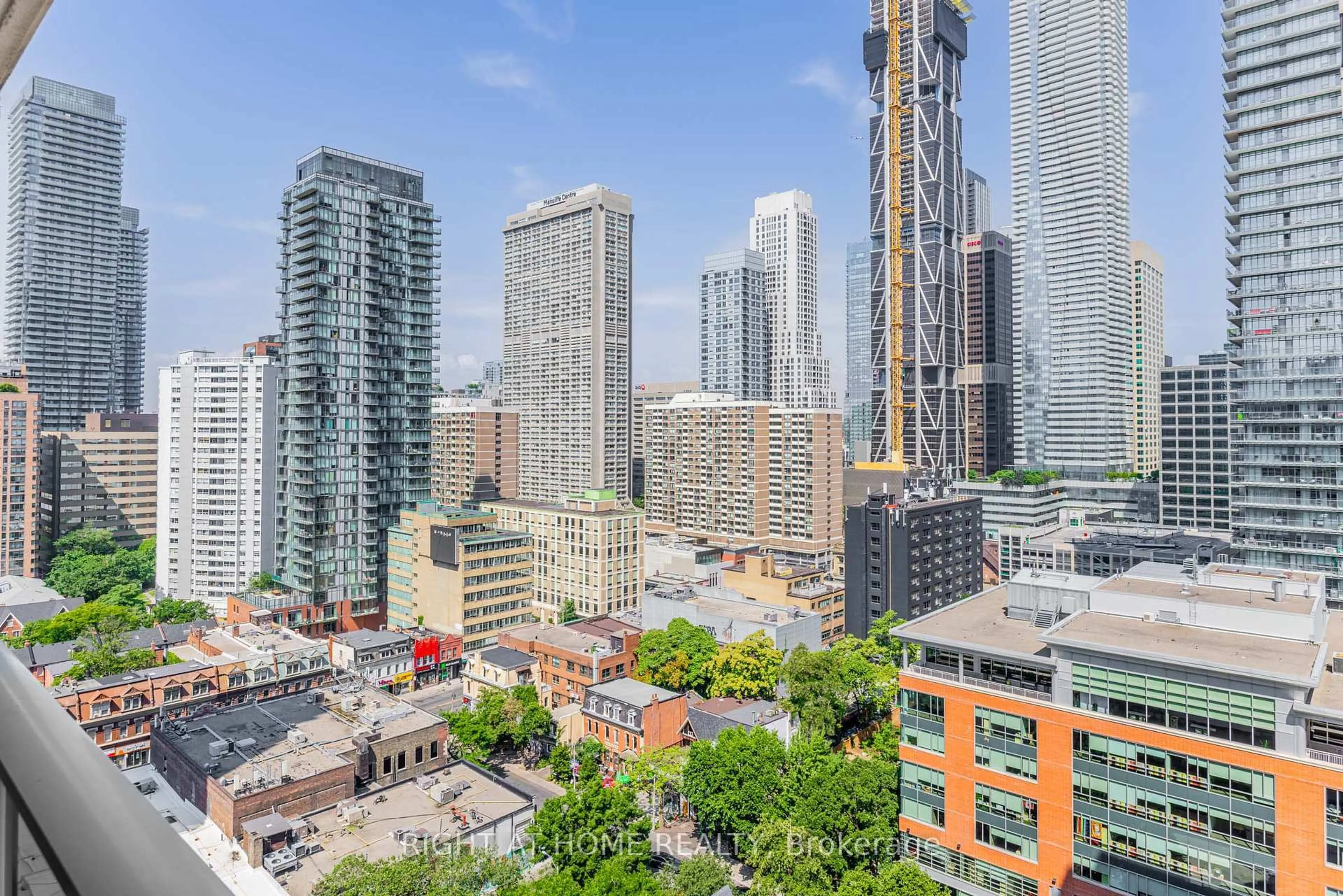 A pic from outside/outdoor area/front of a property/back of a property/a pic from drone, city buildings view from balcony for 30 Gloucester St #2109, Toronto Ontario M4Y 1L8