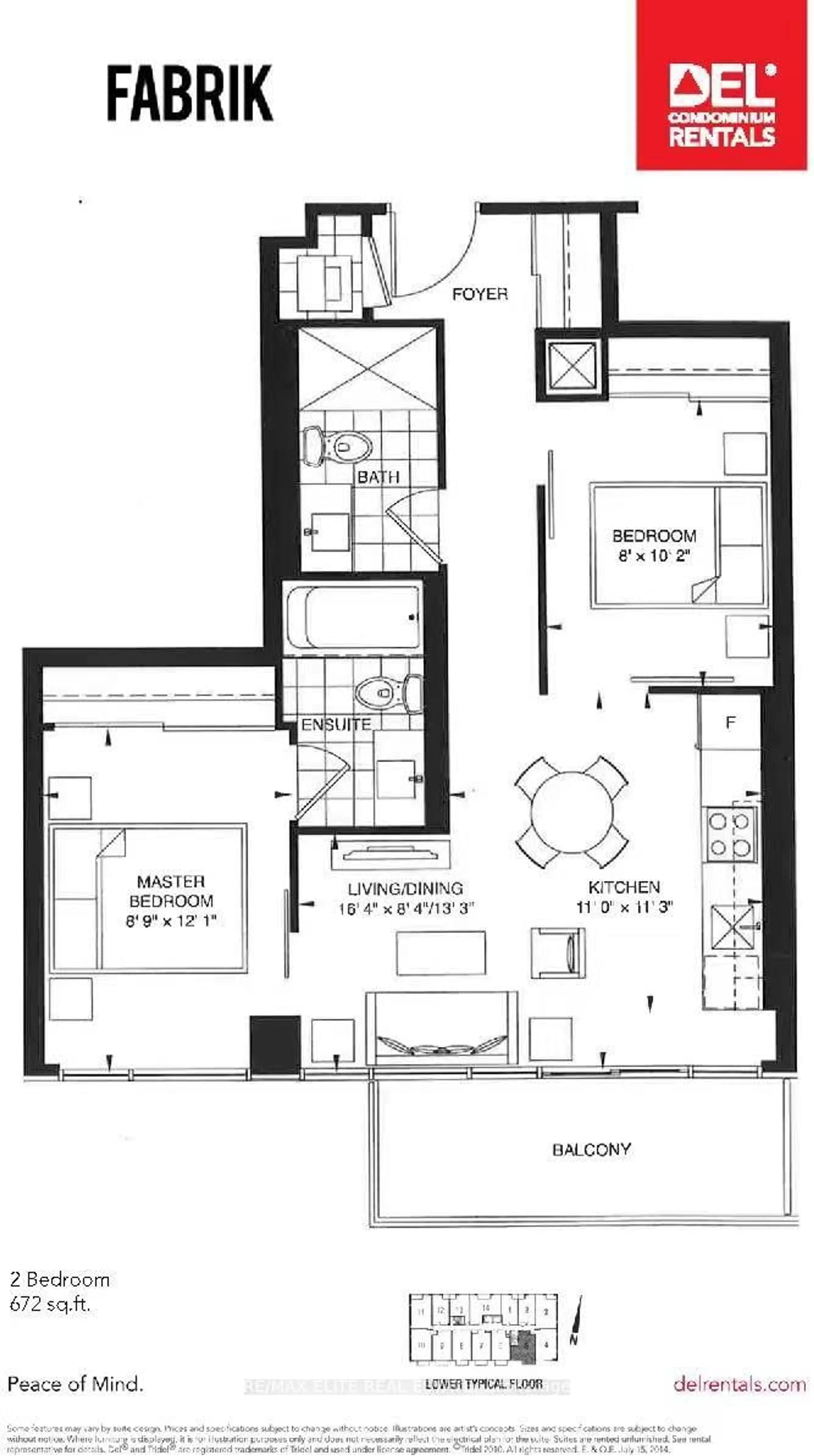 Floor plan for 435 Richmond St #805, Toronto Ontario M5V 1Y1