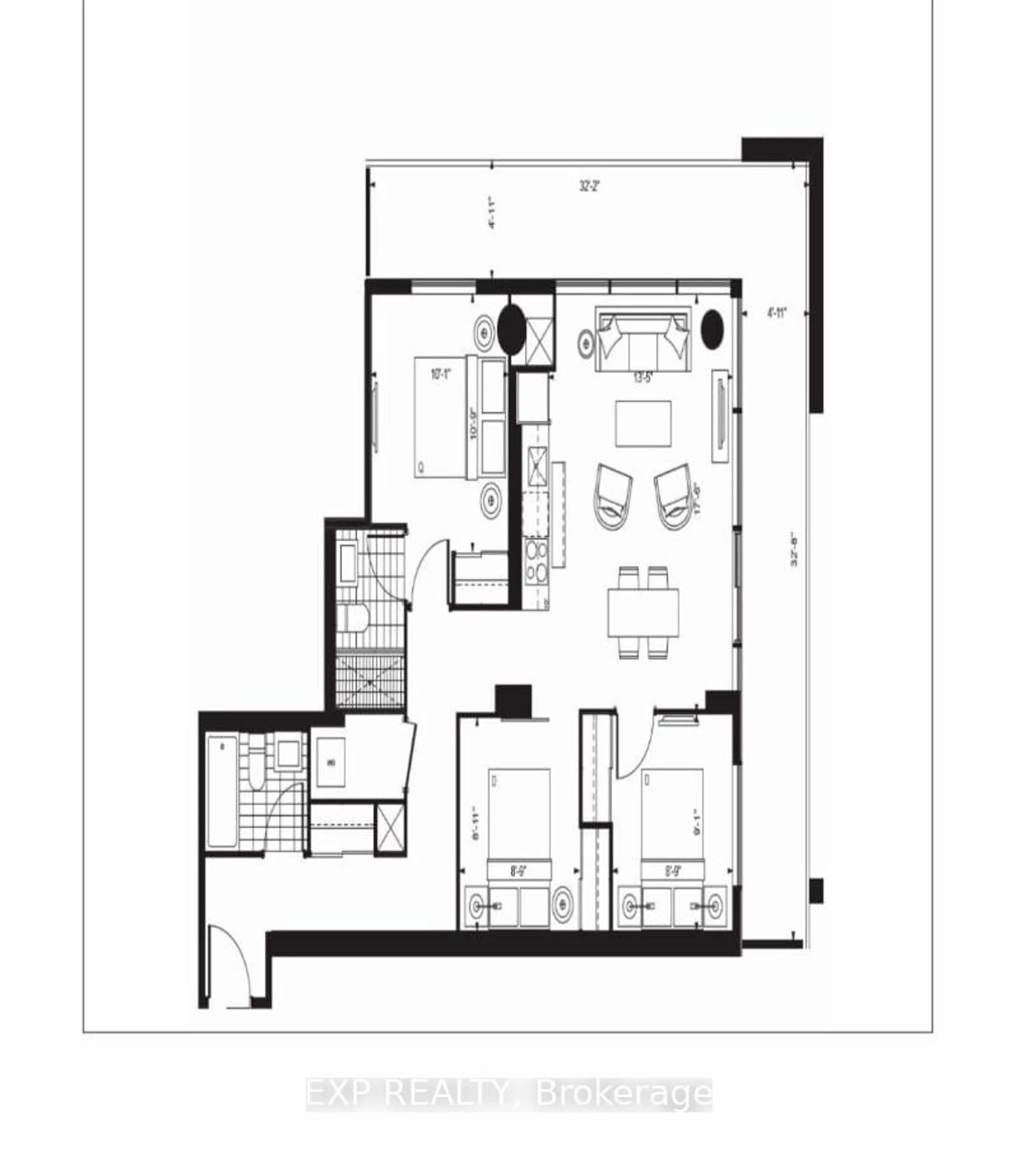 Floor plan for 39 Roehampton Ave #306, Toronto Ontario M4P 1P9