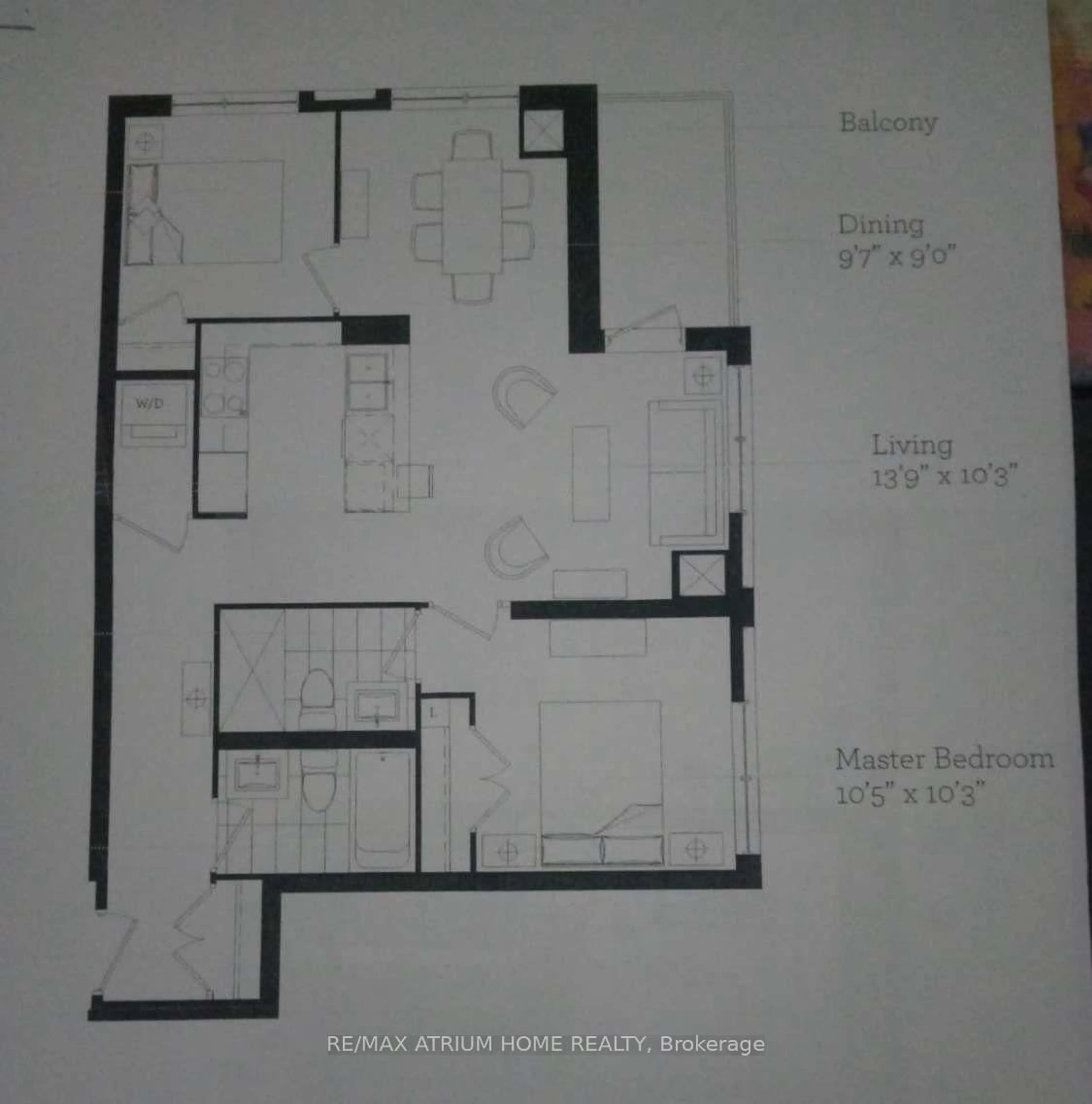 Floor plan for 21 Clairtrell Rd #418, Toronto Ontario M2N 5J7