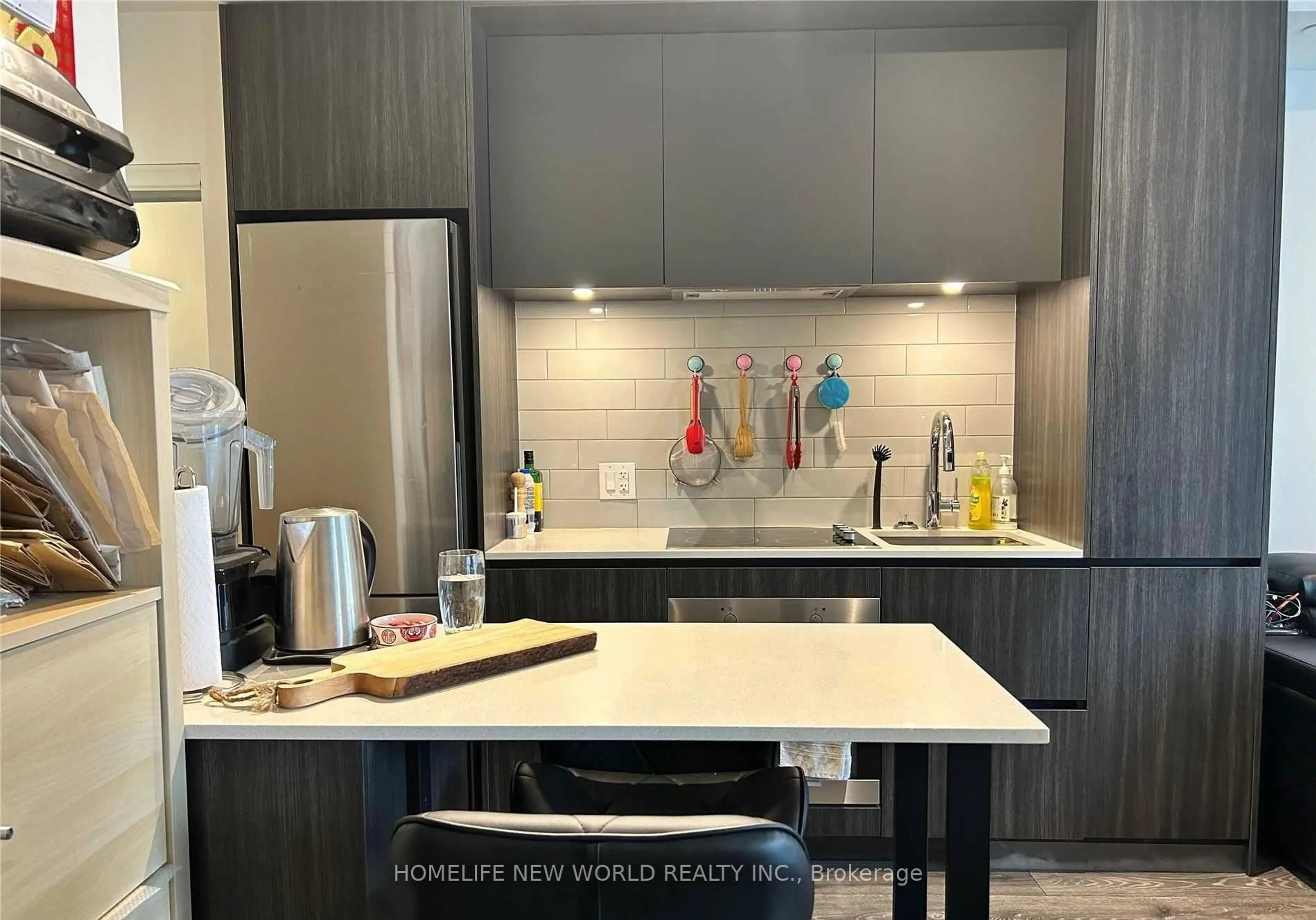 Contemporary kitchen, ceramic/tile floor for 34 Tubman Ave #802, Toronto Ontario M5A 0R2