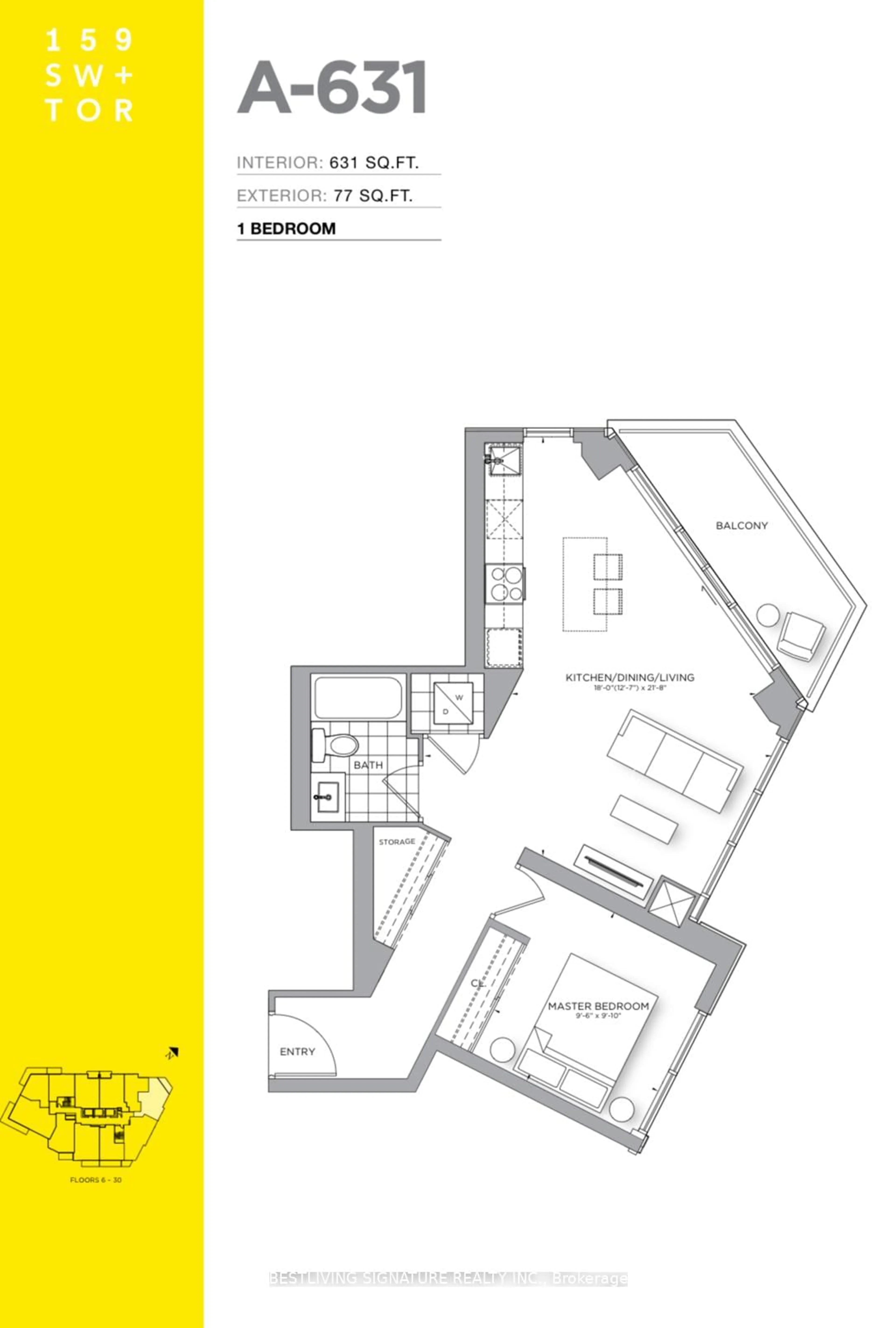 Floor plan for 159 Wellesley St #903, Toronto Ontario M4Y 0H5