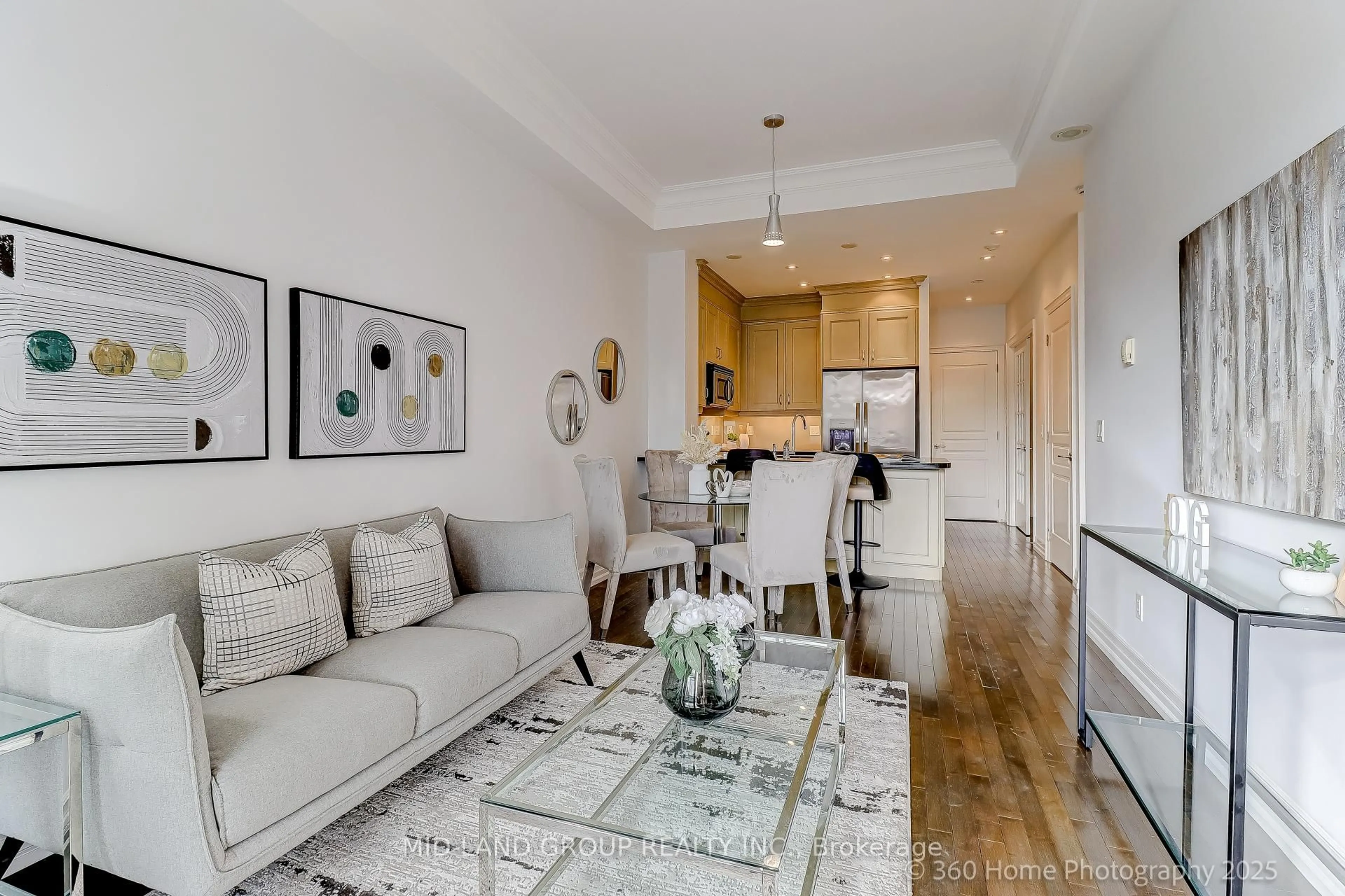 Living room with furniture, unknown for 20 Burkebrook Pl #316, Toronto Ontario M4G 0A1