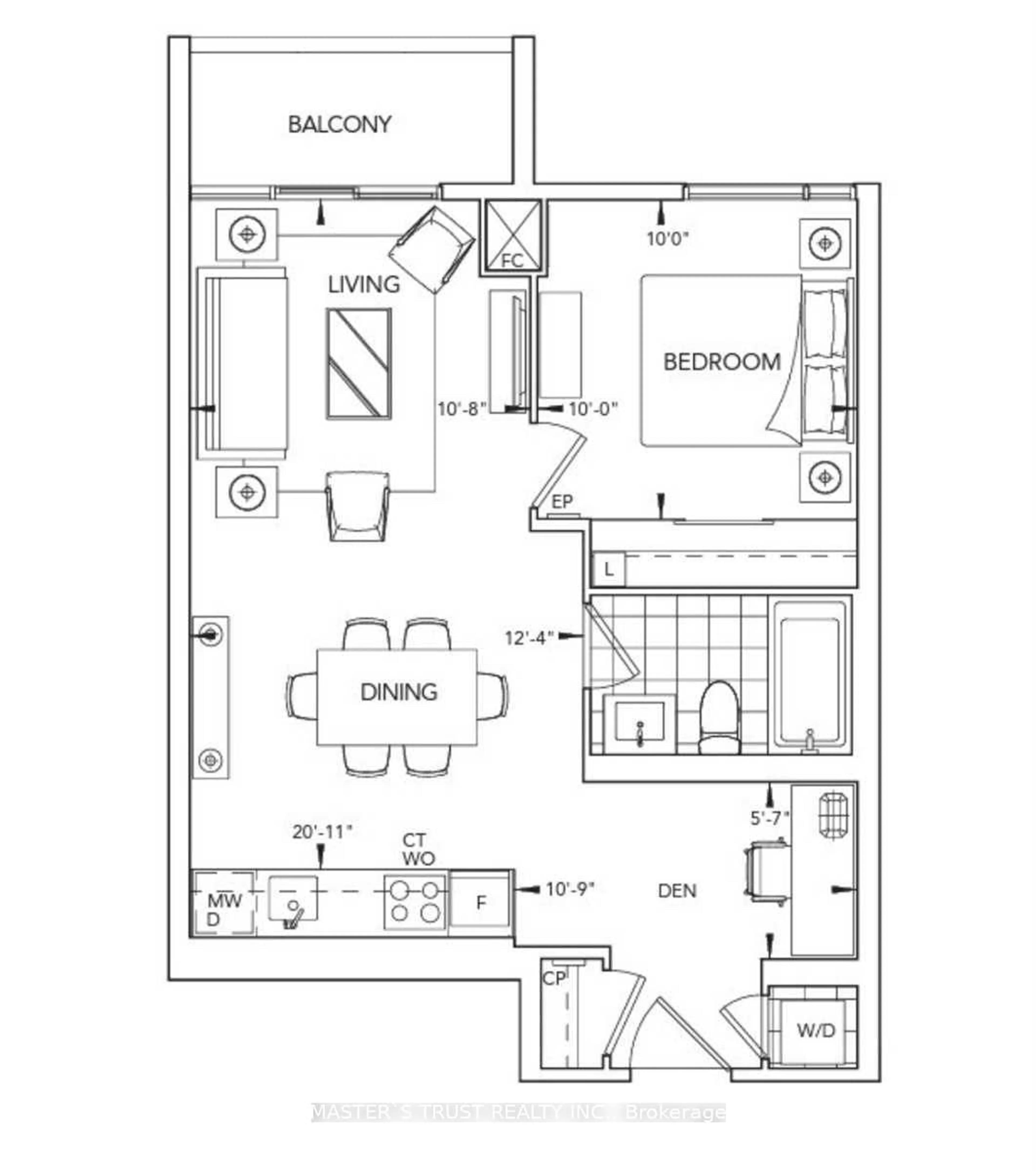 Floor plan for 80 vanauley St #1201, Toronto Ontario M5T 0C9