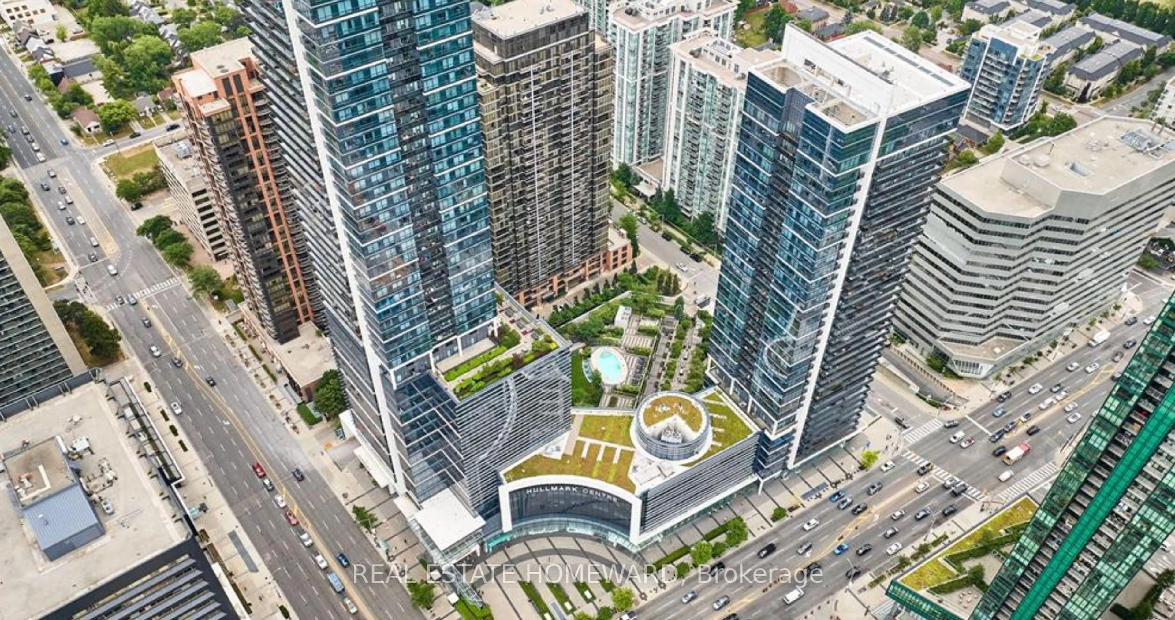 A pic from outside/outdoor area/front of a property/back of a property/a pic from drone, city buildings view from balcony for 2 Anndale Dr #2509, Toronto Ontario M2N 0G5