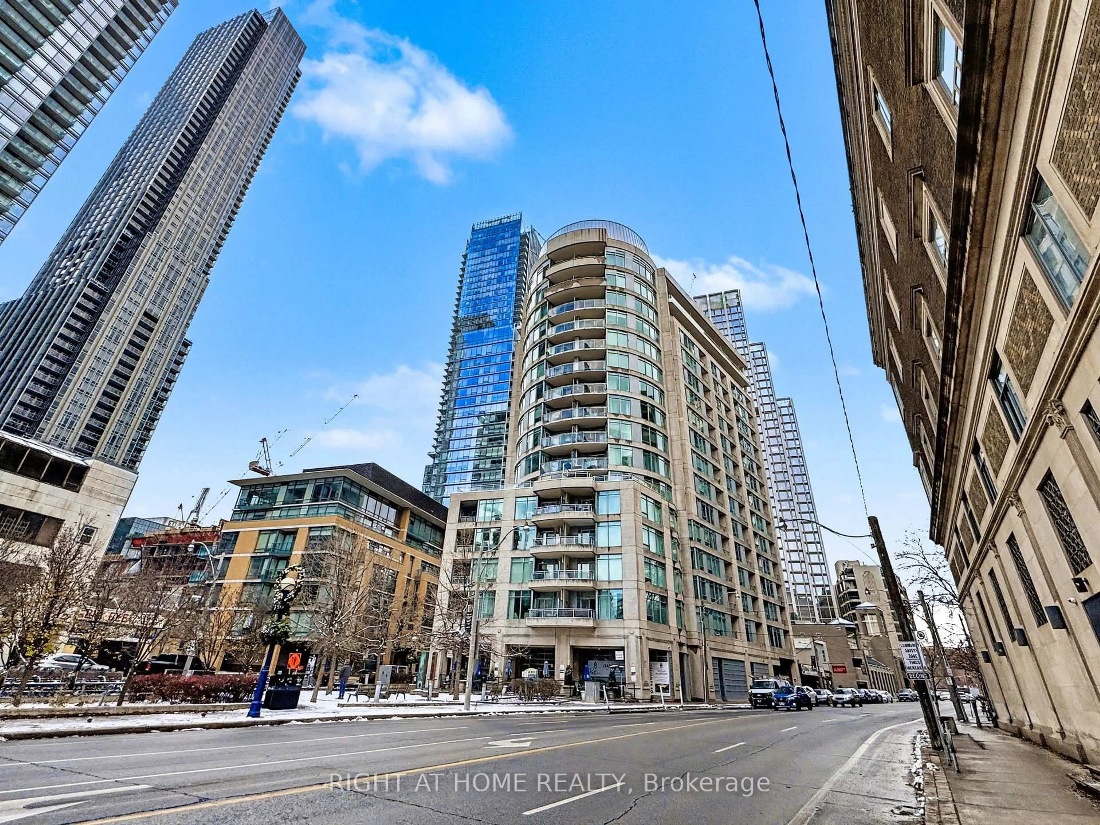 A pic from outside/outdoor area/front of a property/back of a property/a pic from drone, city buildings view from balcony for 8 Scollard St #1308, Toronto Ontario M5R 1M2