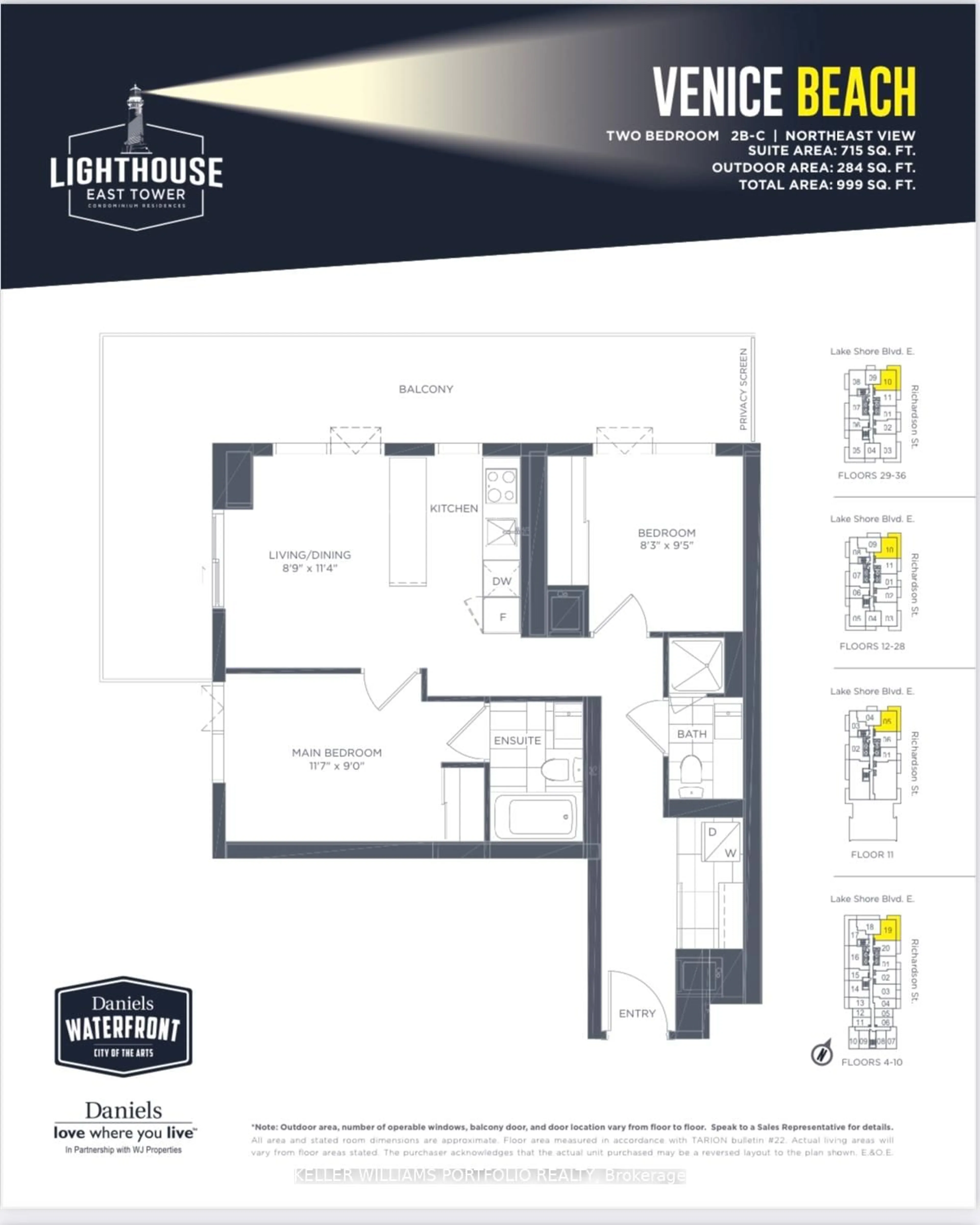 Floor plan for 20 Richardson St #2810, Toronto Ontario M5A 0S6