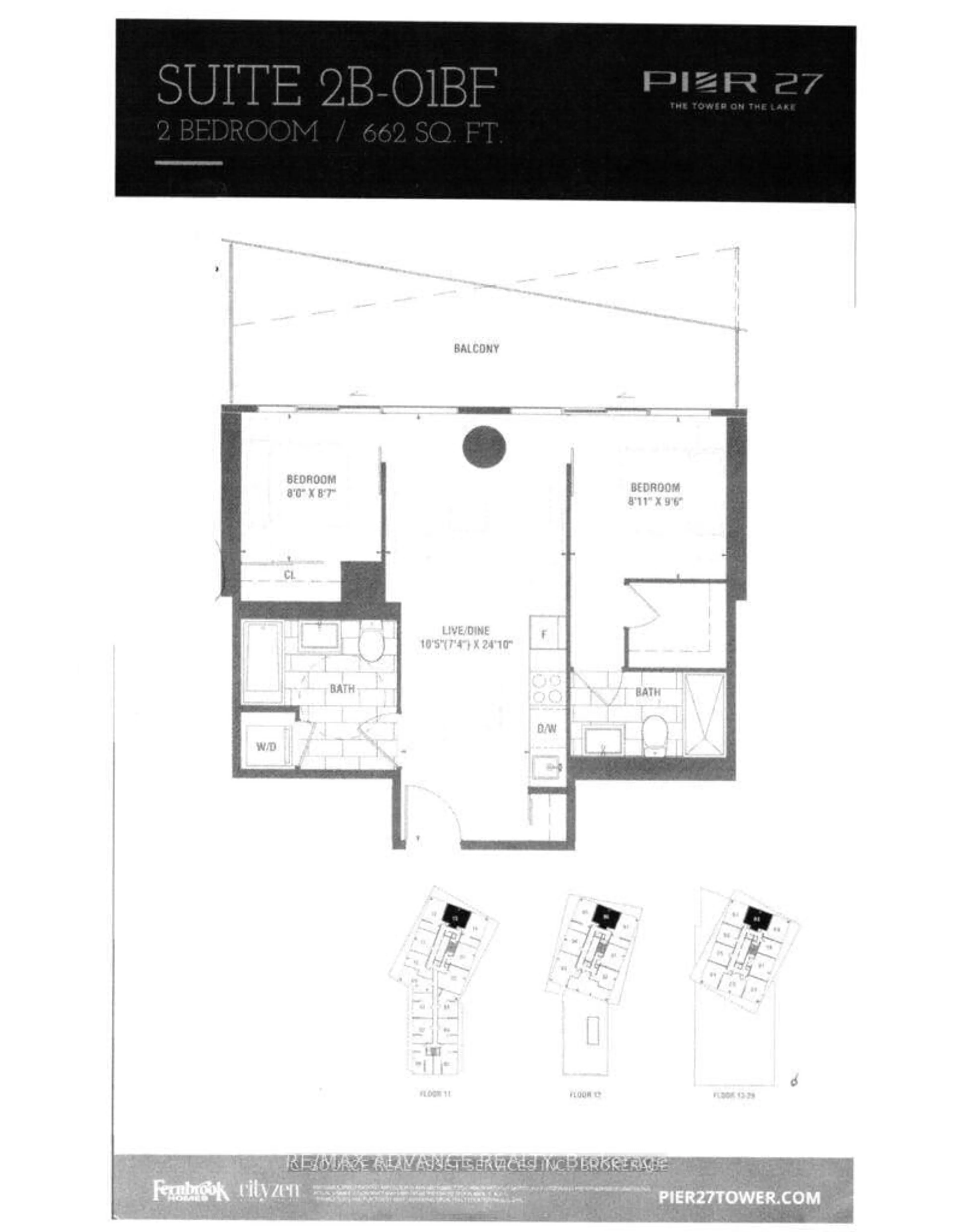 Floor plan for 15 Queens Quay #2508, Toronto Ontario M5E 0A5