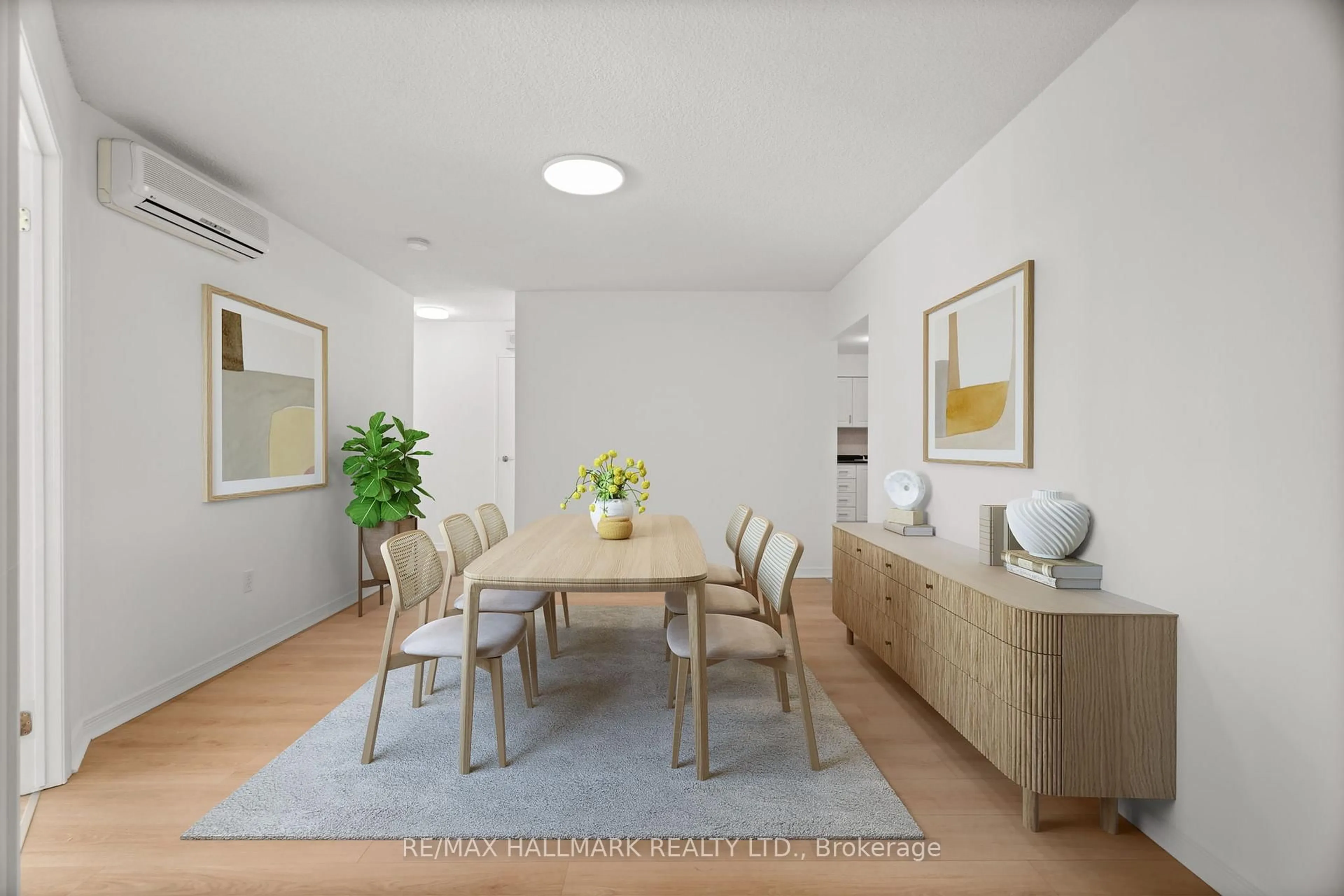 Dining room, wood/laminate floor for 3300 Don Mills Rd #1805, Toronto Ontario M2J 4X7