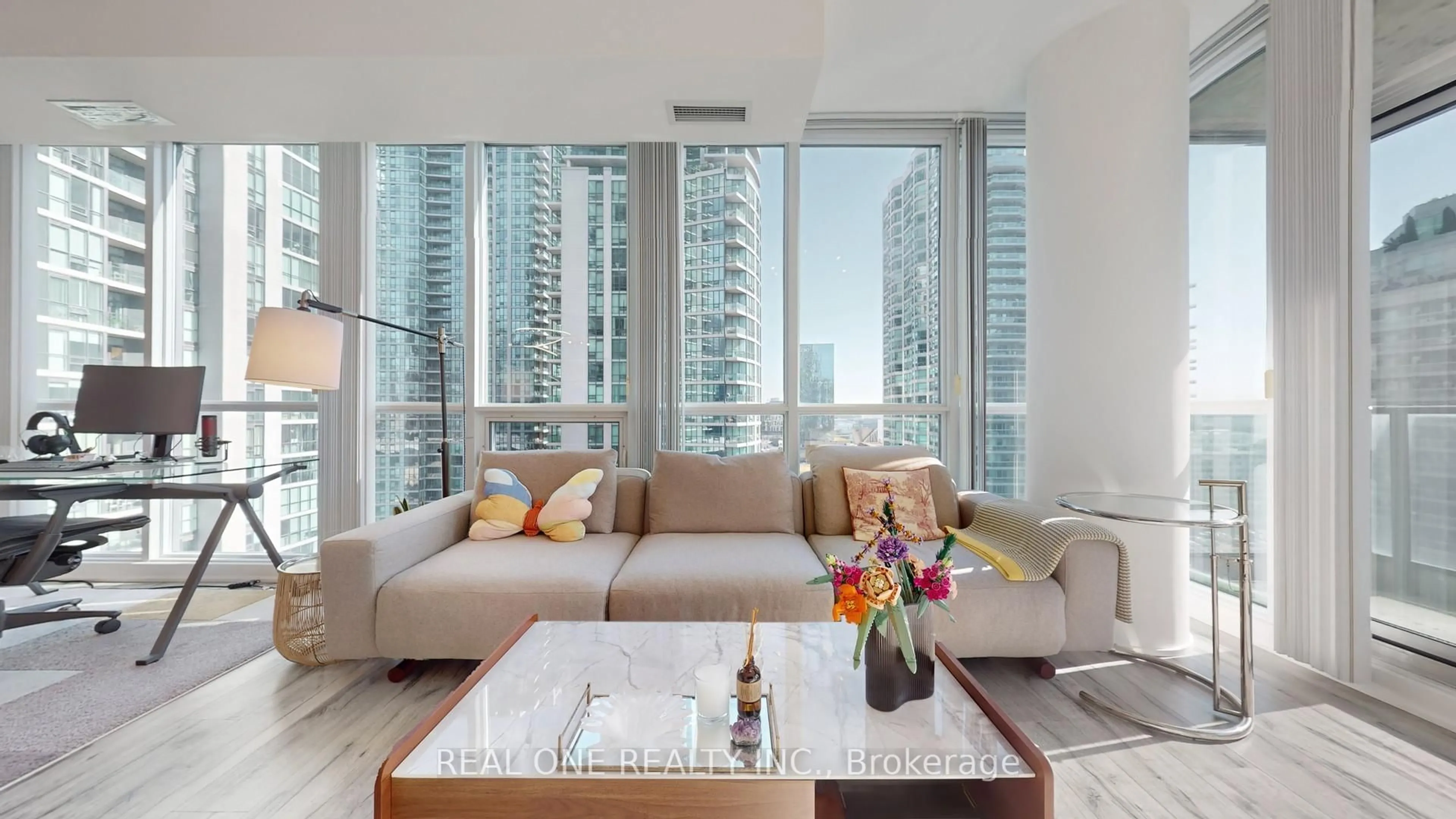 Living room with furniture, unknown for 33 Bay St #1708, Toronto Ontario M5J 2Z3