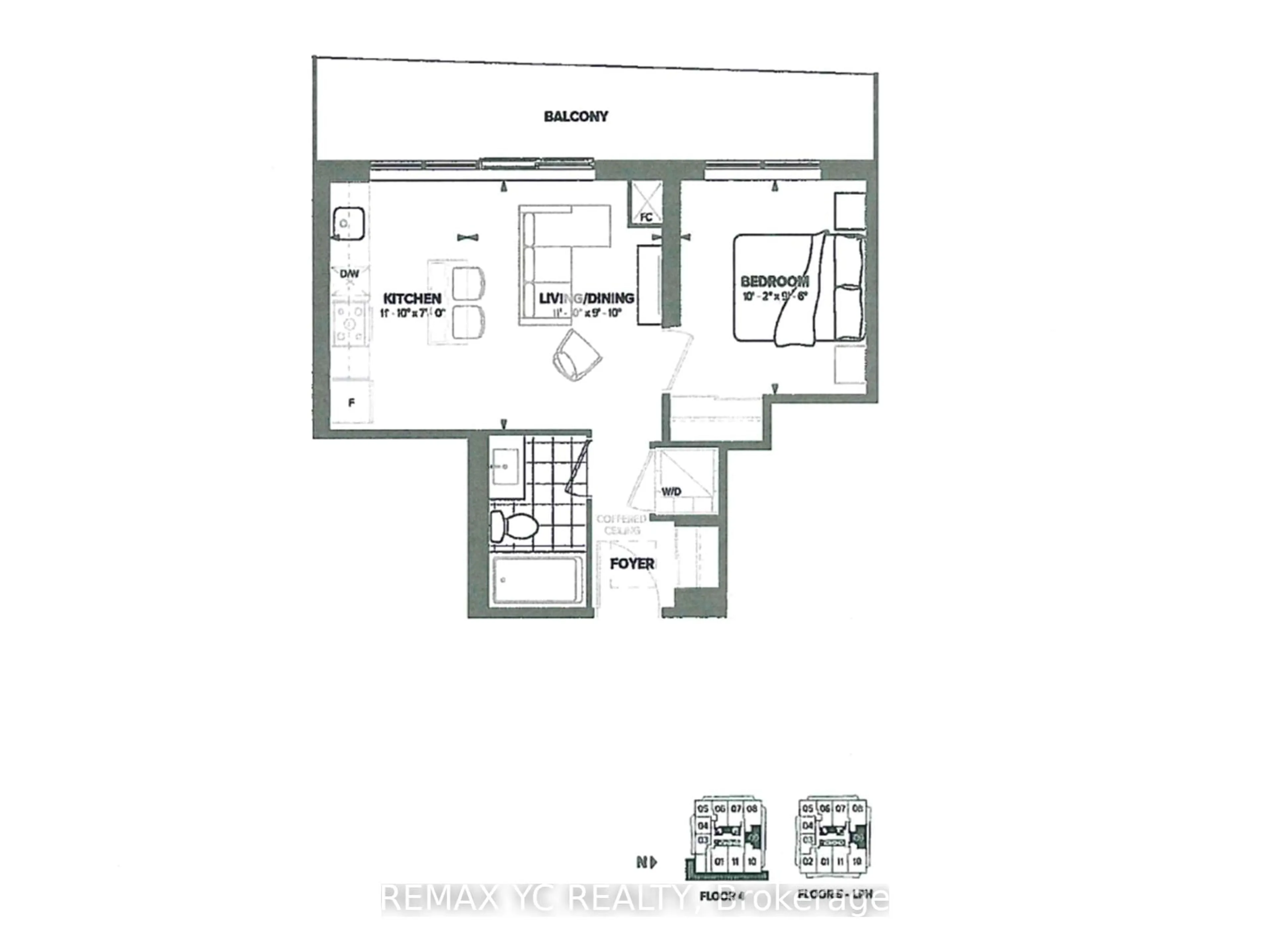 Floor plan for 15 Ellerslie Ave #809, Toronto Ontario M2N 0L7