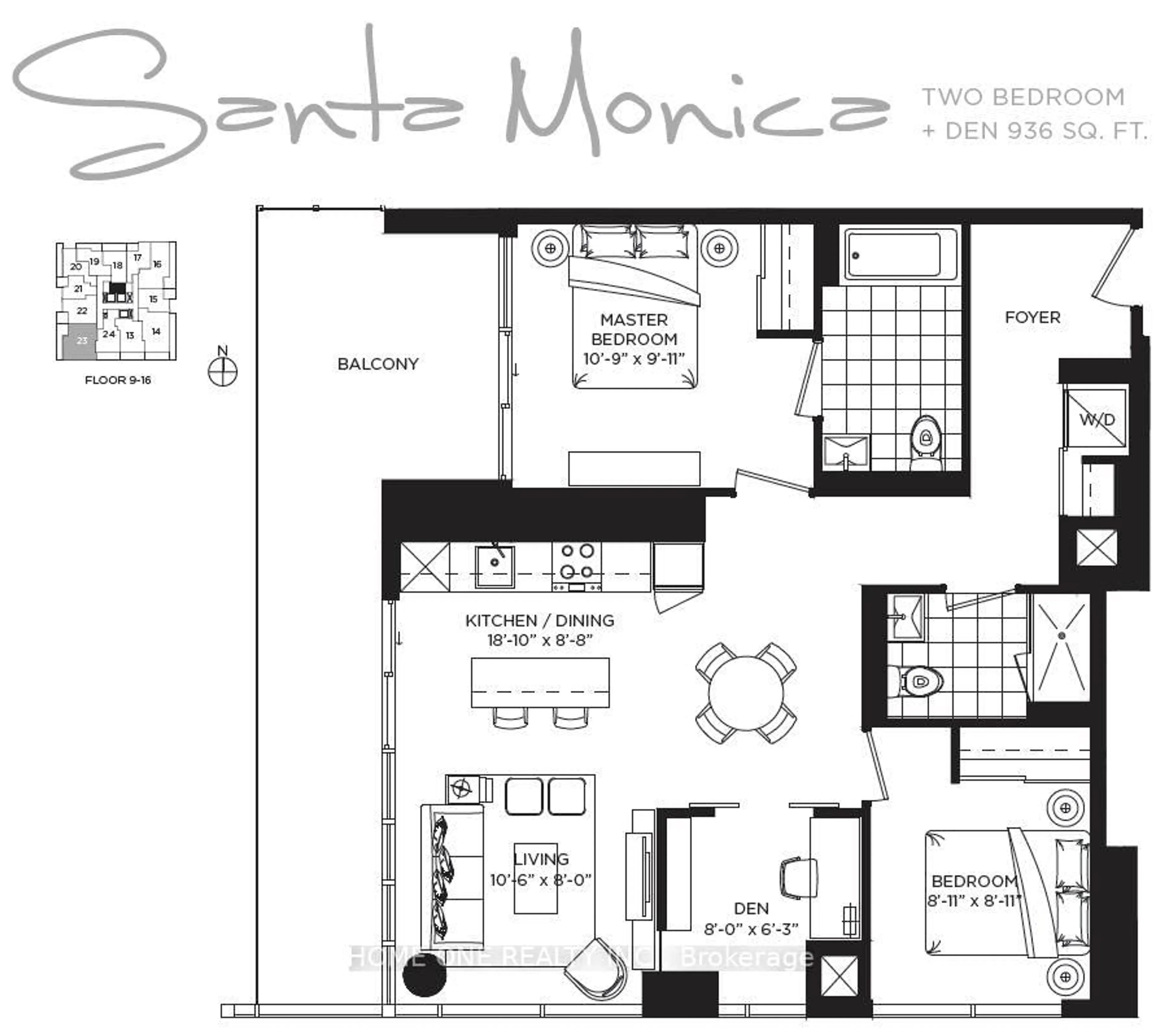 Floor plan for 20 O'Neill Rd #1623, Toronto Ontario M3C 0R2