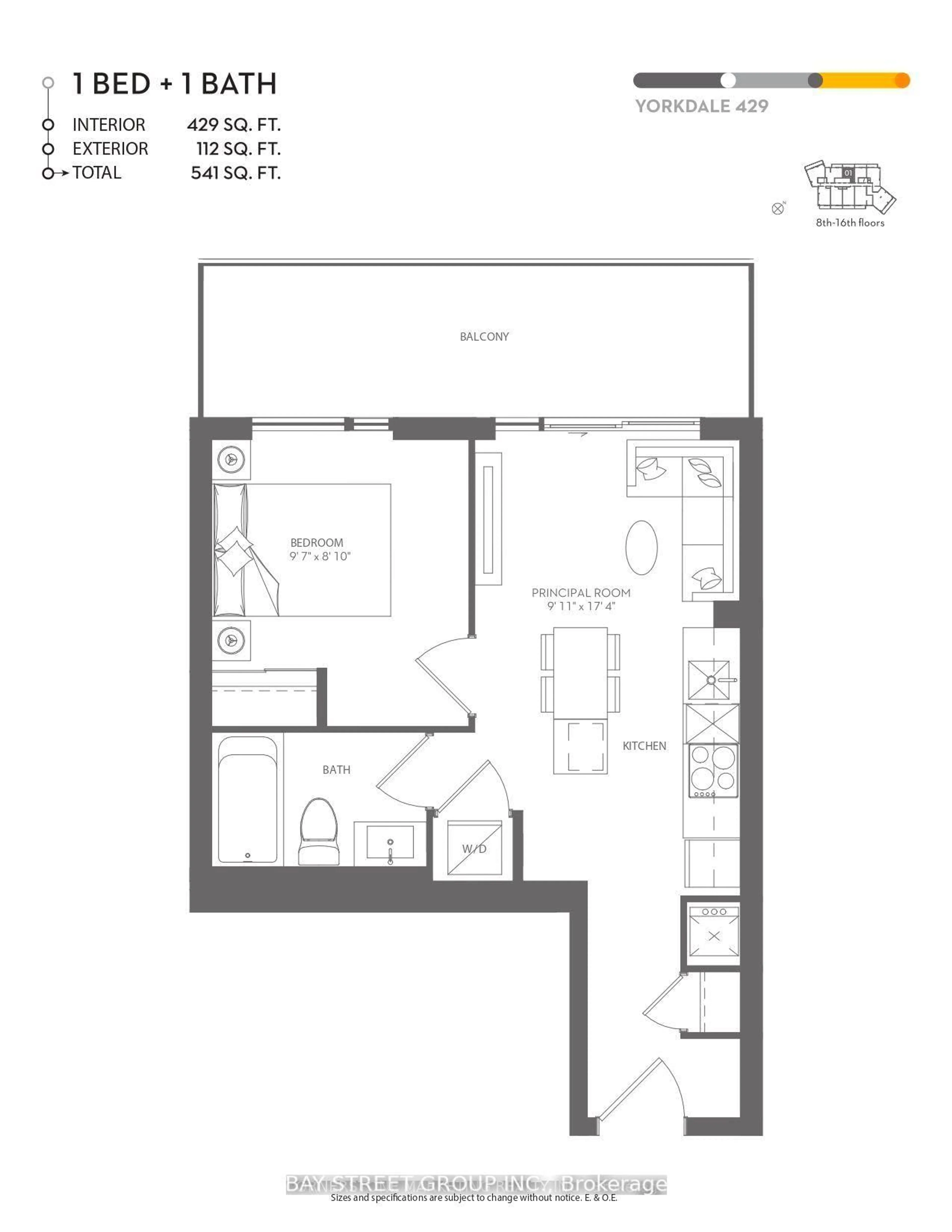 Floor plan for 8 Tippett Rd #1101, Toronto Ontario M3H 0E7