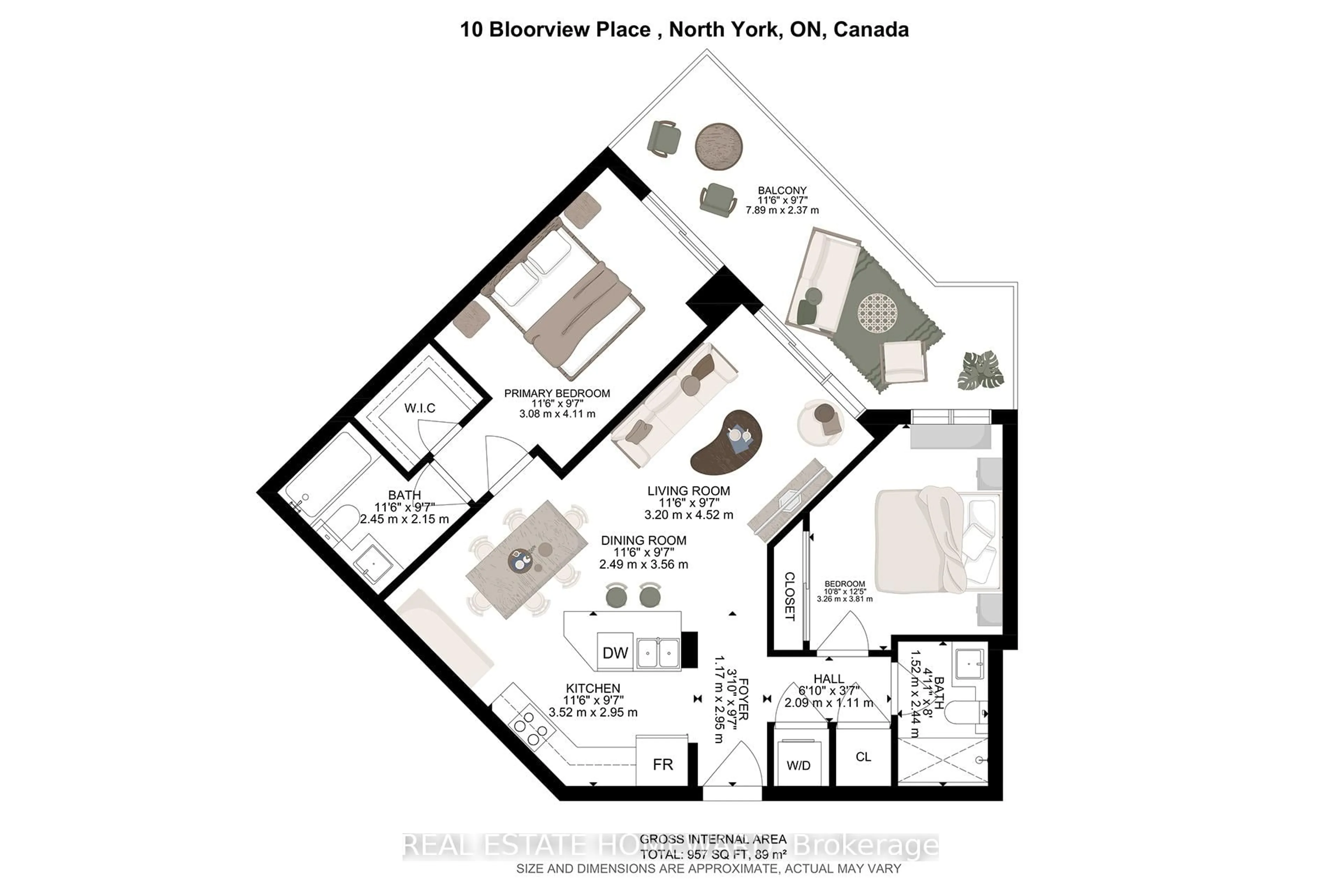 Floor plan for 10 Bloorview Pl #206, Toronto Ontario M2J 0B1