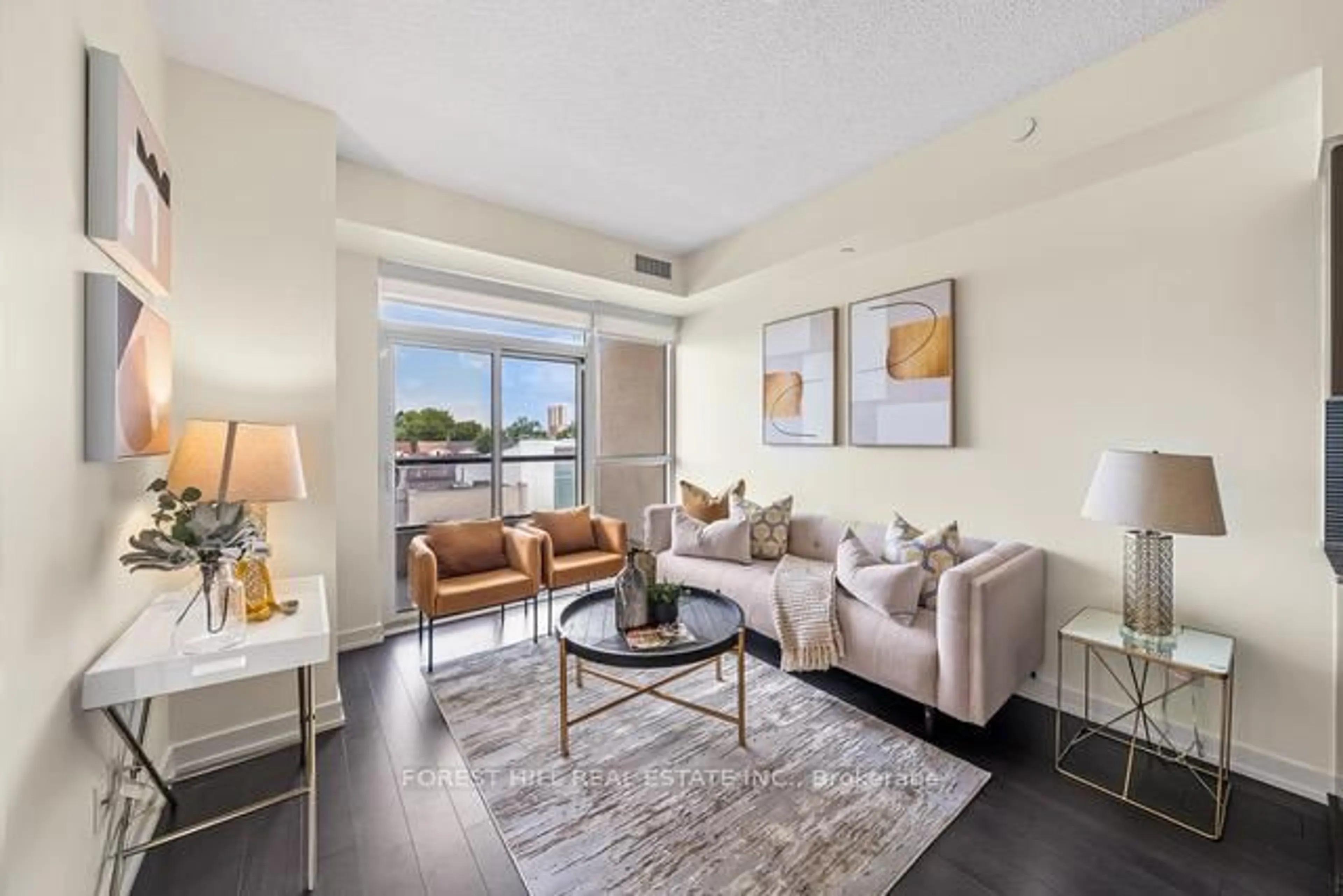 Living room with furniture, unknown for 1603 Eglinton Ave #319, Toronto Ontario M6E 0A1