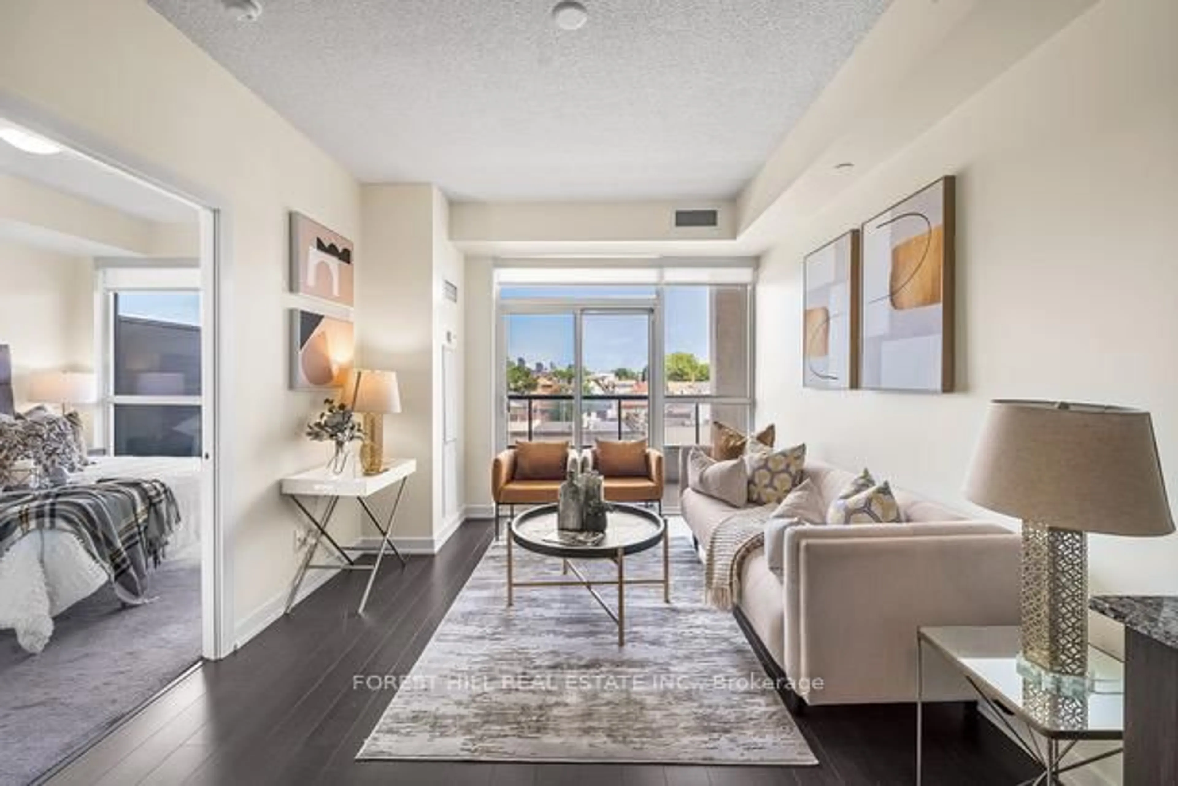 Living room with furniture, unknown for 1603 Eglinton Ave #319, Toronto Ontario M6E 0A1