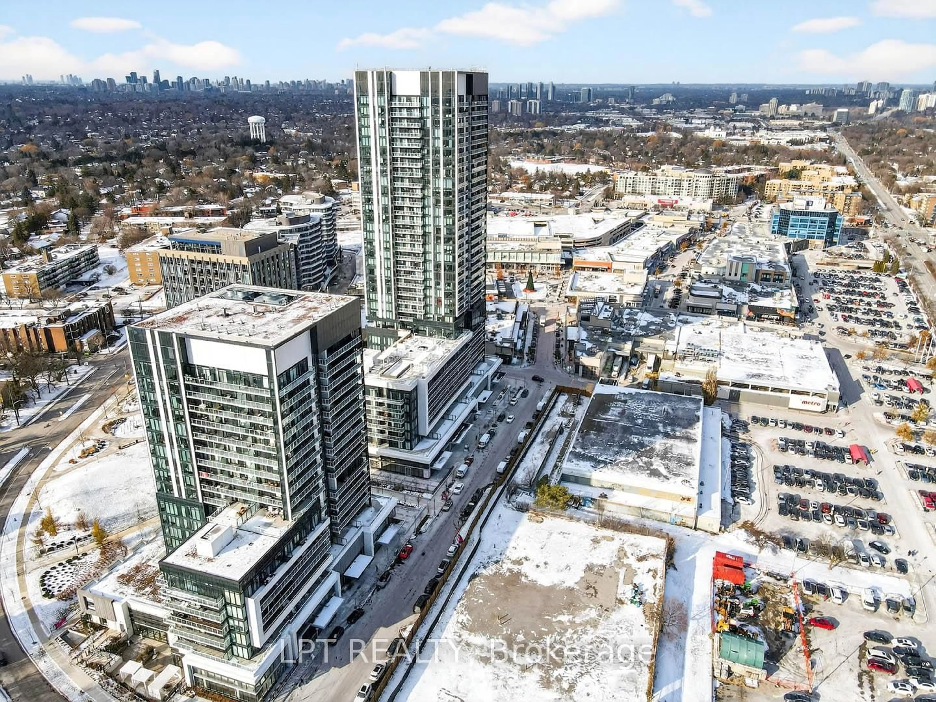 A pic from outside/outdoor area/front of a property/back of a property/a pic from drone, city buildings view from balcony for 20 O'Neill Rd #536, Toronto Ontario M3C 3M9