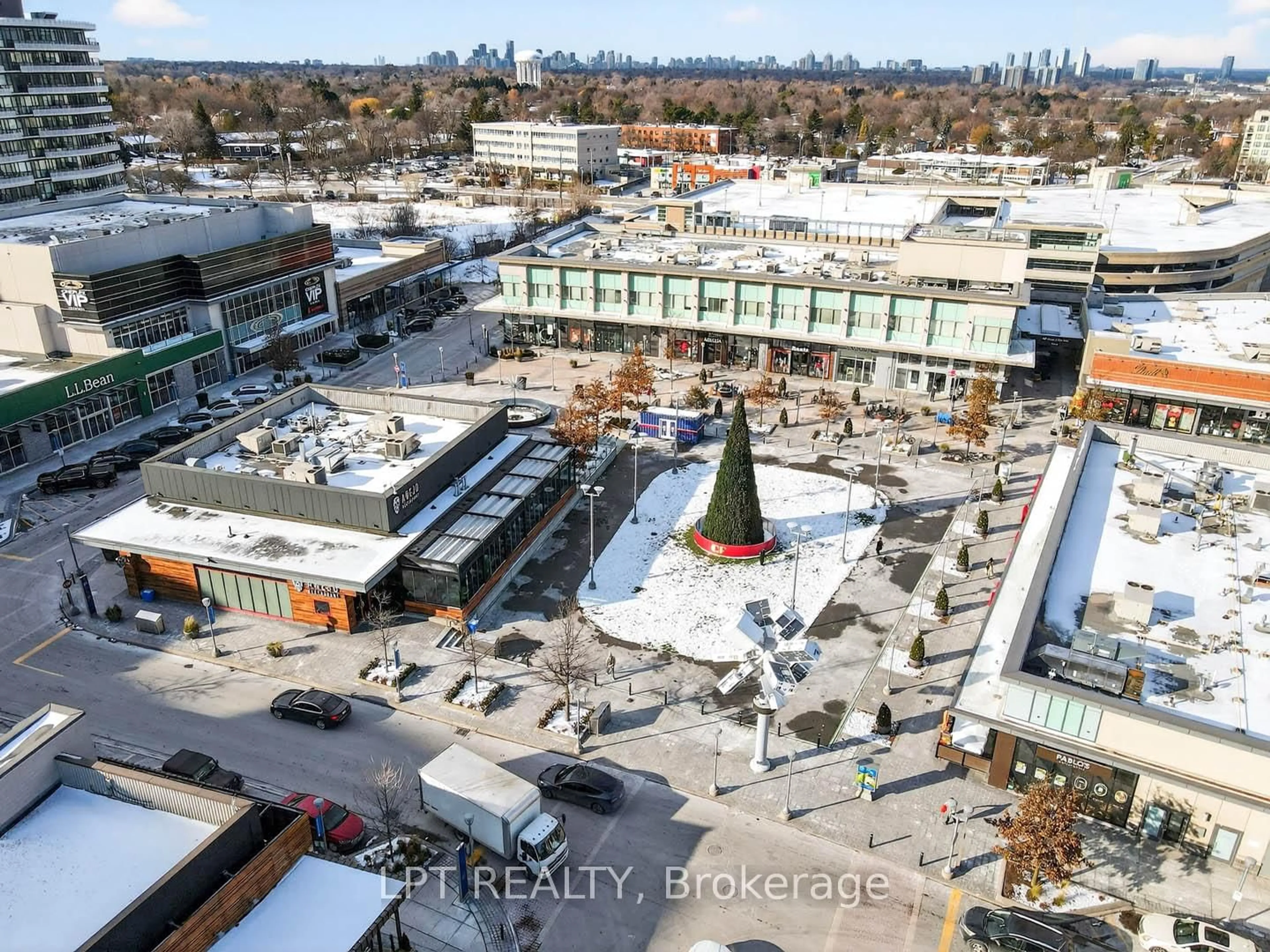 A pic from outside/outdoor area/front of a property/back of a property/a pic from drone, city buildings view from balcony for 20 O'Neill Rd #536, Toronto Ontario M3C 3M9