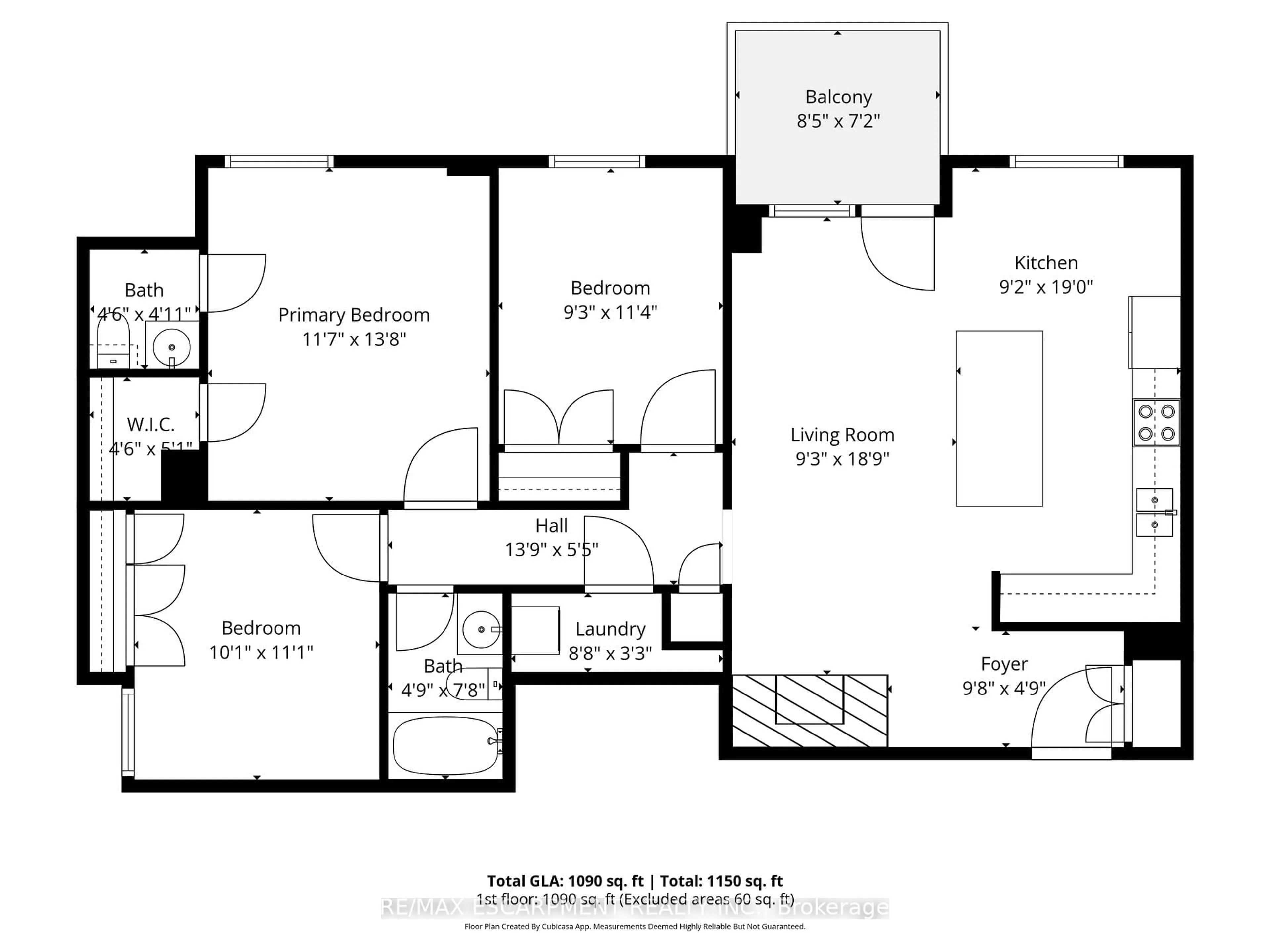 Floor plan for 10 Edgecliff Gfwy #206, Toronto Ontario M3C 3A3