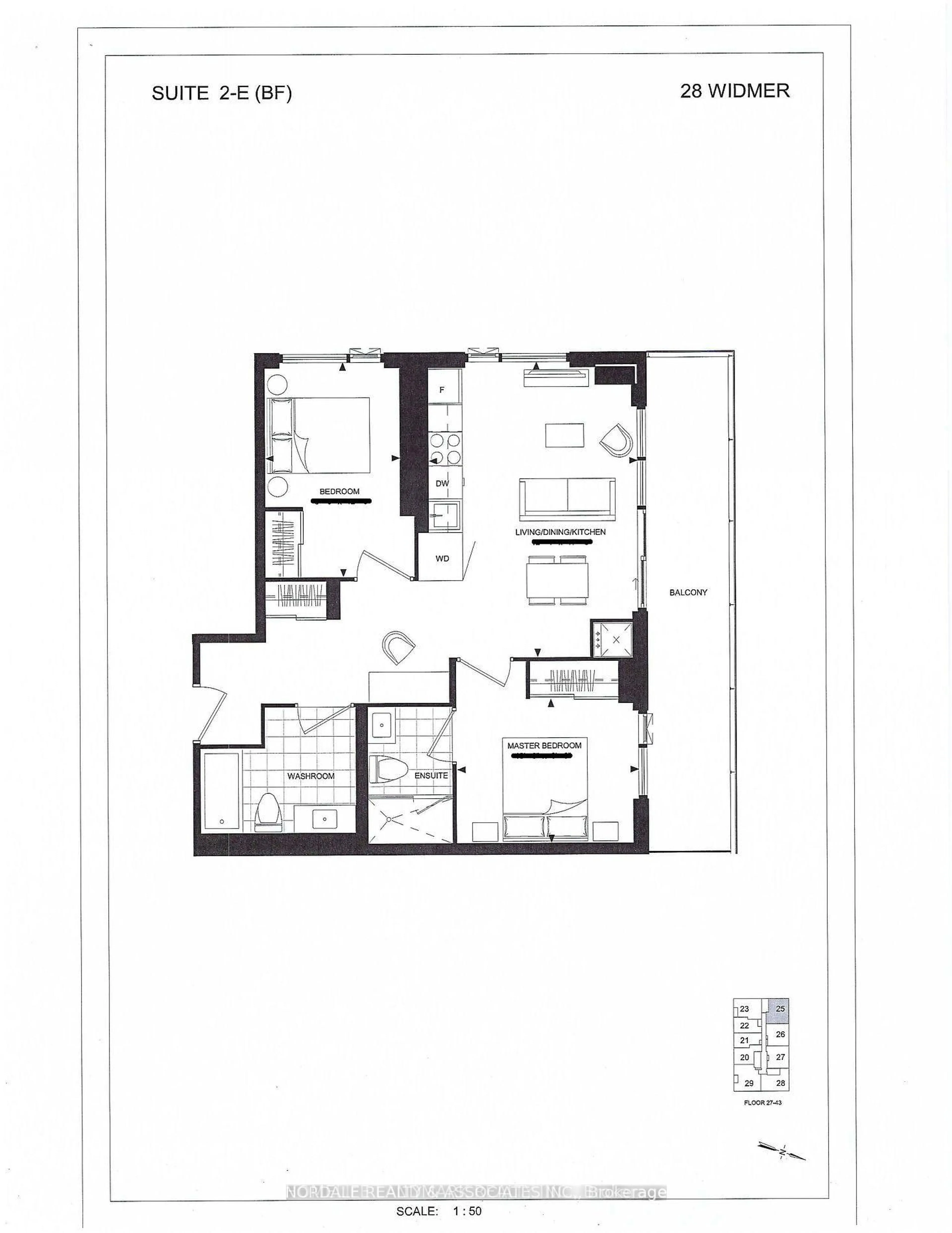 Floor plan for 28 Widmer St #3625, Toronto Ontario M5V 0T2