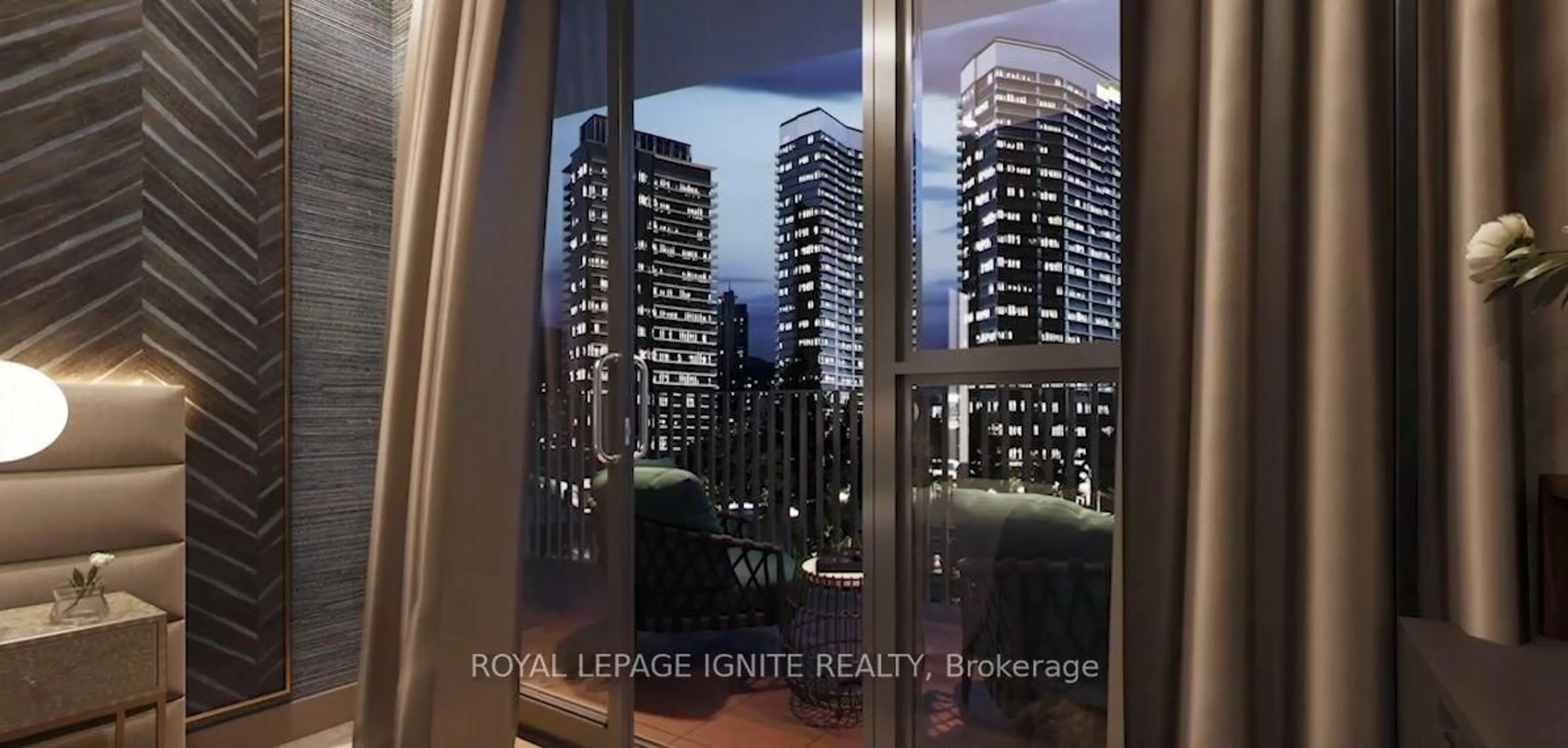 Balcony in the apartment, city buildings view from balcony for 1001 Sheppard Ave #911, Toronto Ontario M2K 1C2