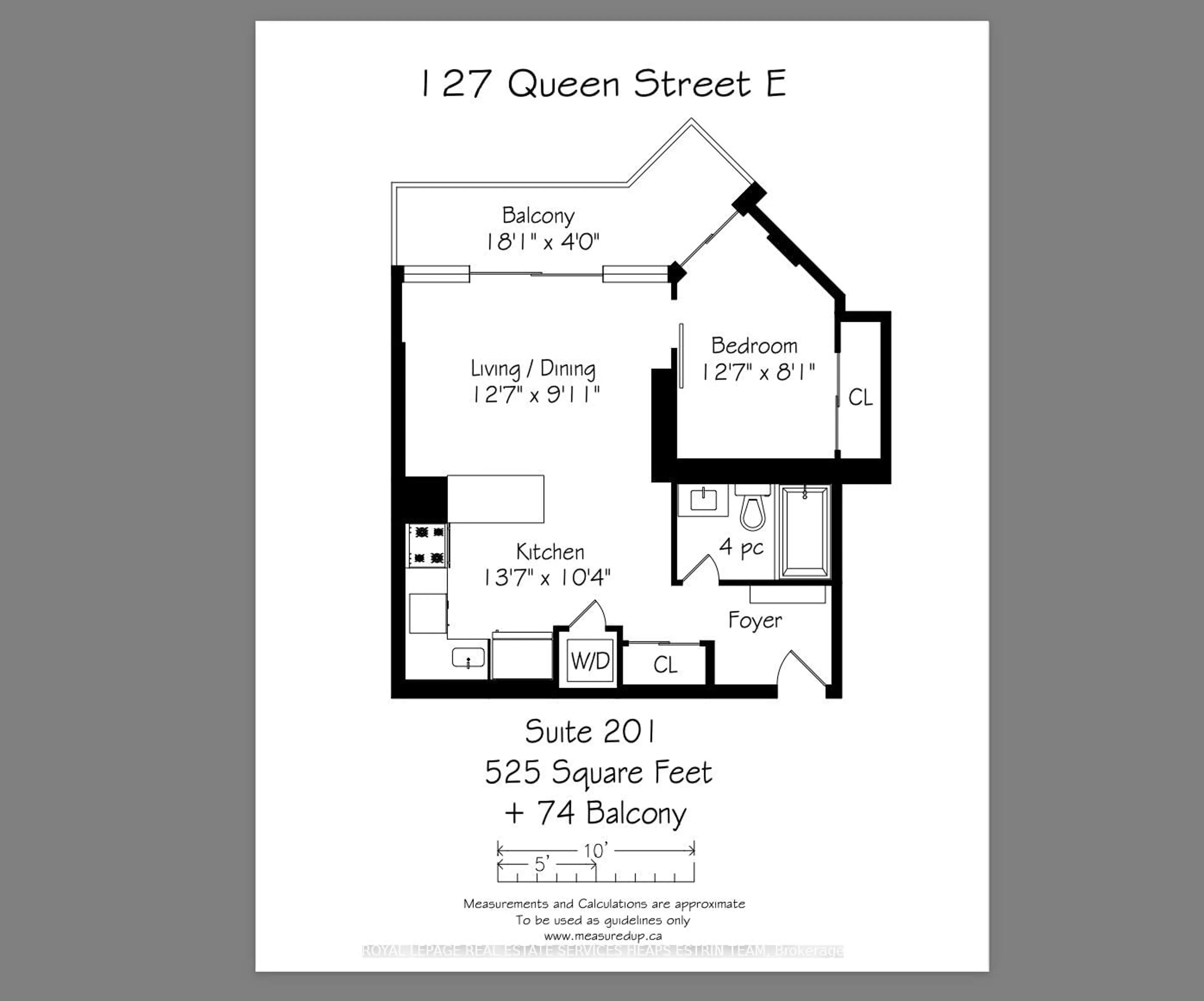 Floor plan for 127 Queen St #201, Toronto Ontario M5C 1S3