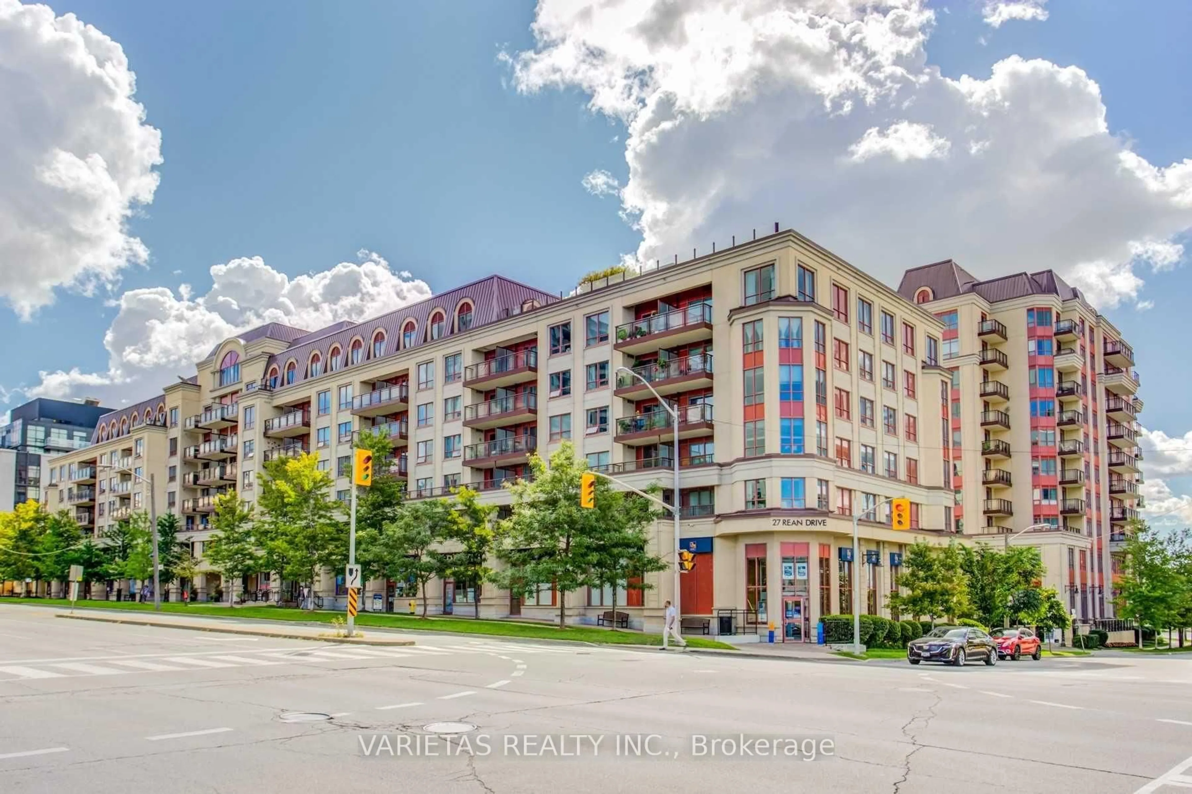 A pic from outside/outdoor area/front of a property/back of a property/a pic from drone, unknown for 27 Rean Dr #413, Toronto Ontario M2K 0A6