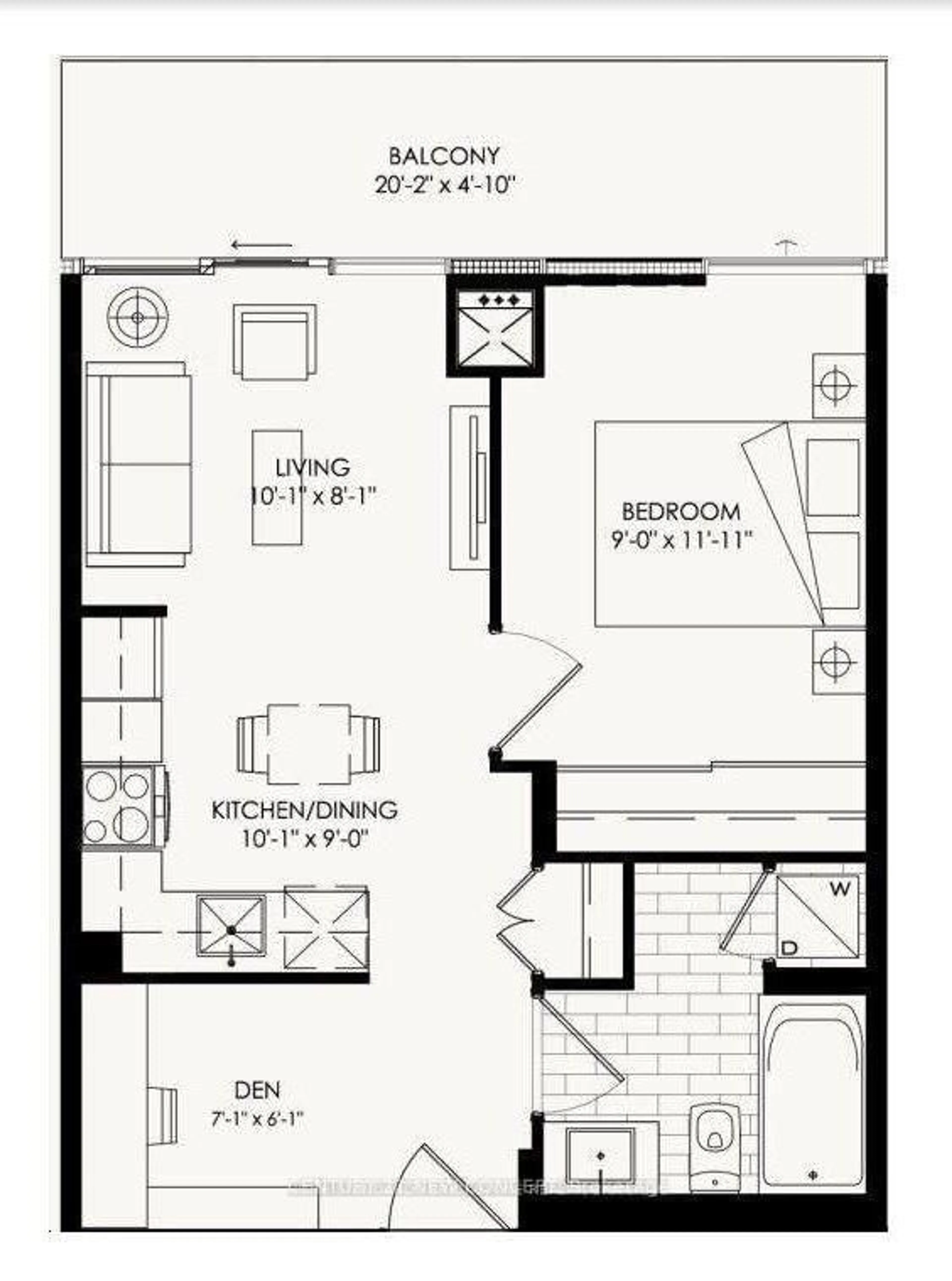 Floor plan for 120 Varna Dr #1509, Toronto Ontario M6A 0B3