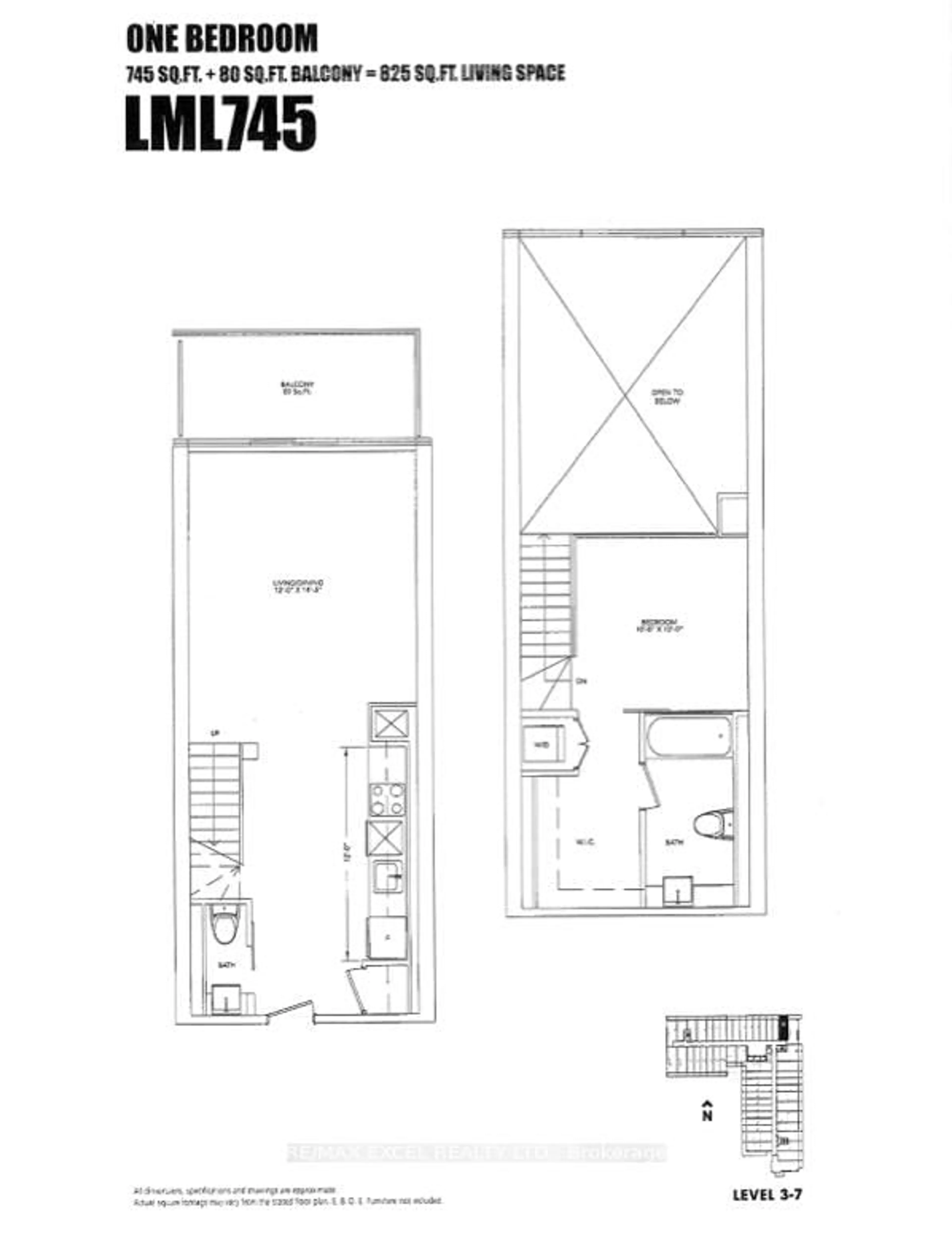 Floor plan for 5 Hanna Ave #525, Toronto Ontario M6K 1X6