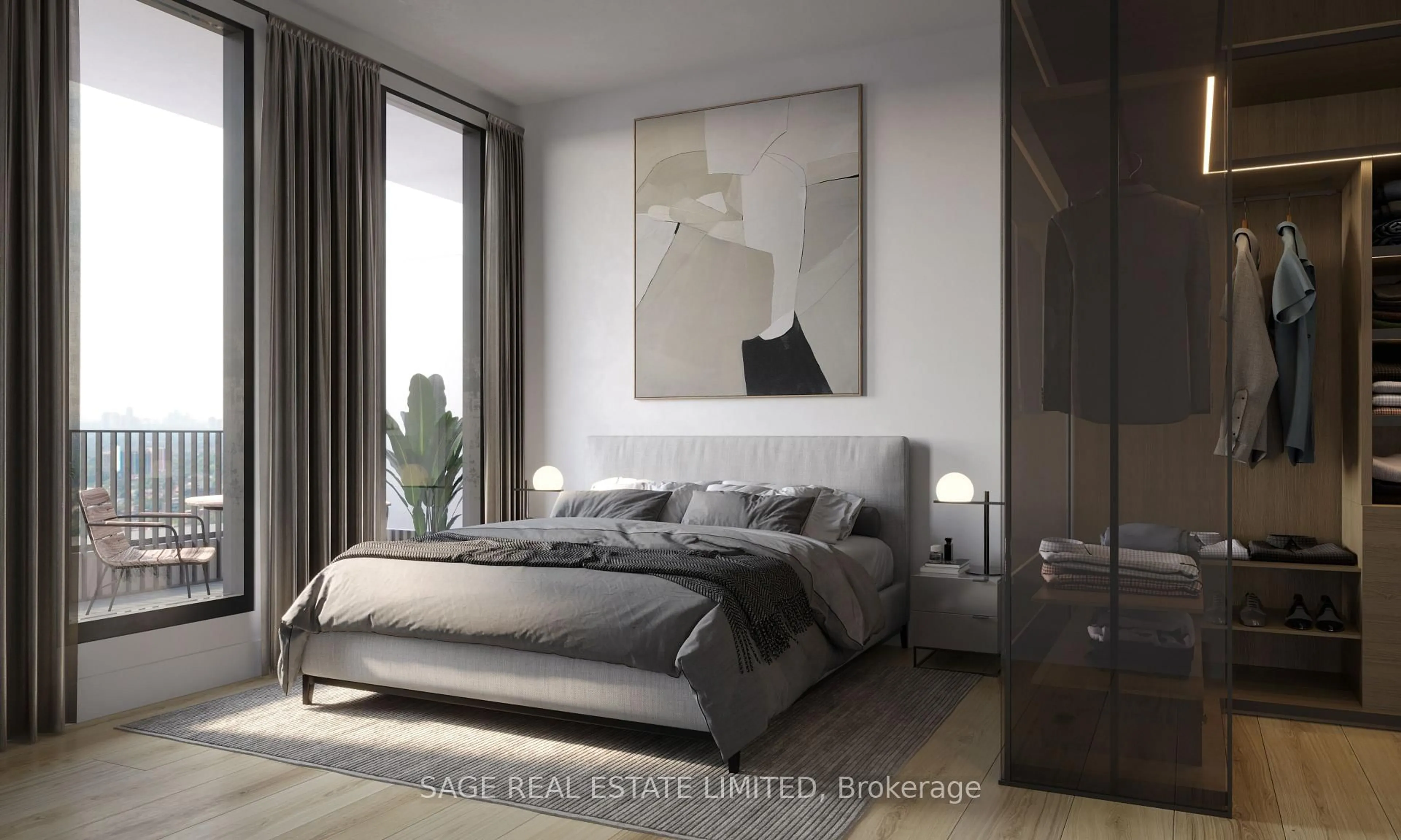 Bedroom with bed, unknown for 109 Erskine Ave #1808, Toronto Ontario M4P 1Y5