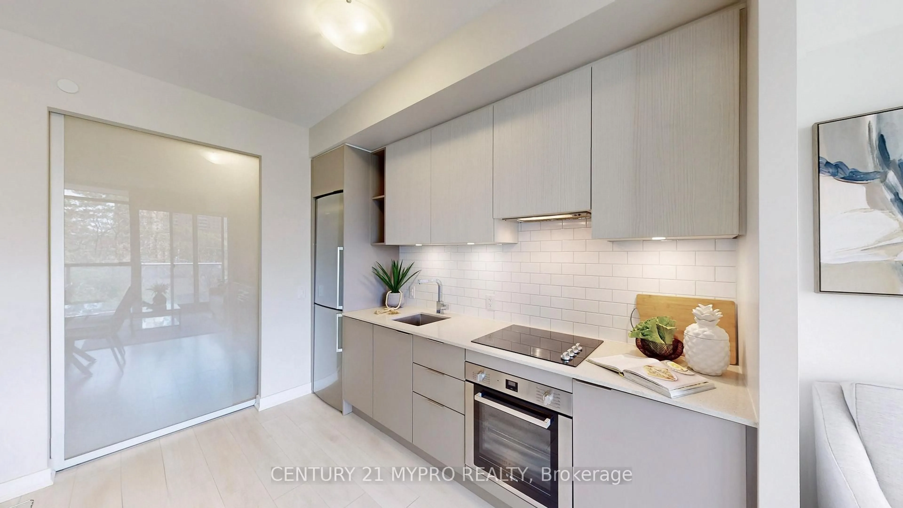 Standard kitchen, ceramic/tile floor for 120 Parliament St #404, Toronto Ontario M5A 0N6